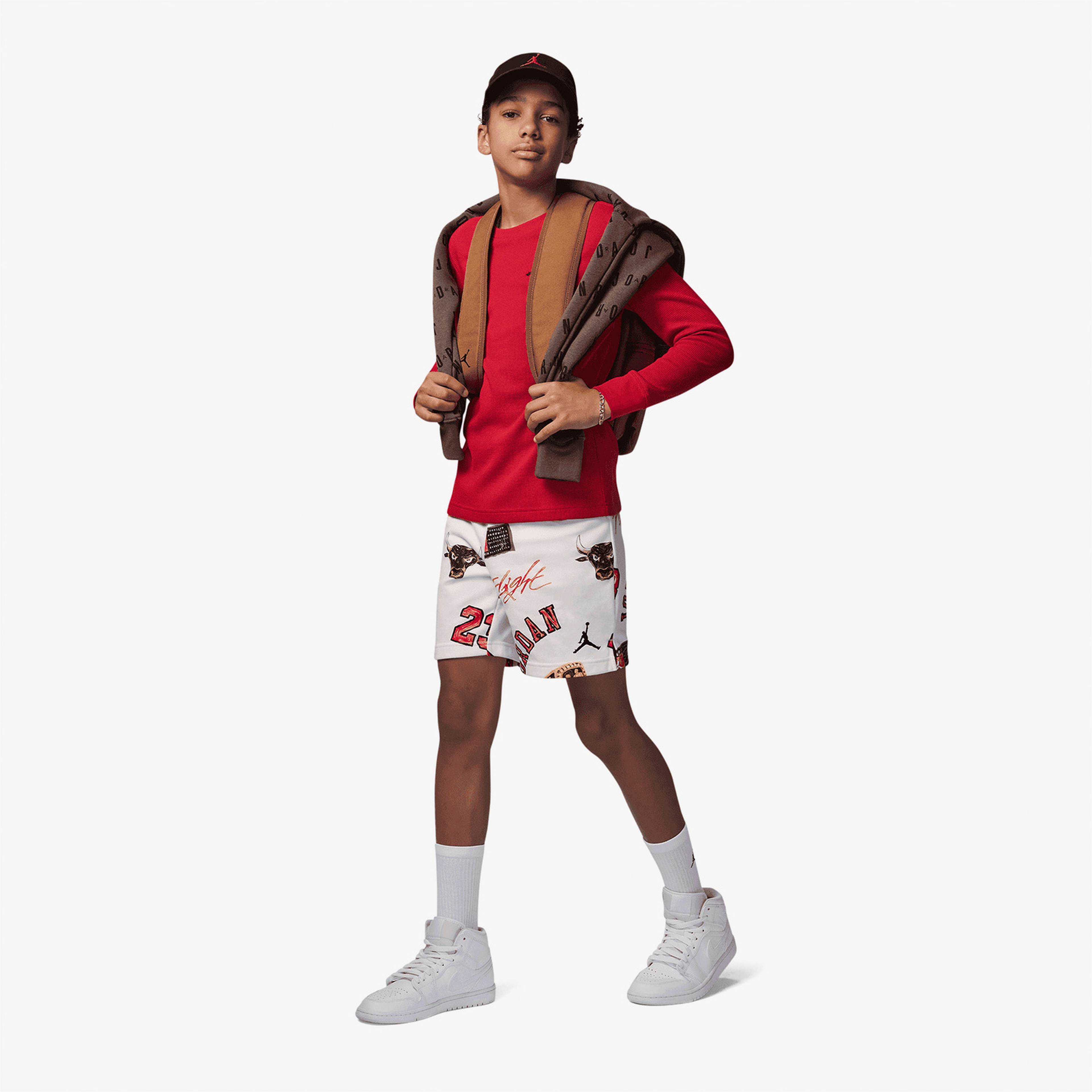 Jordan Essentials All-Over Printed Çocuk Beyaz Şort