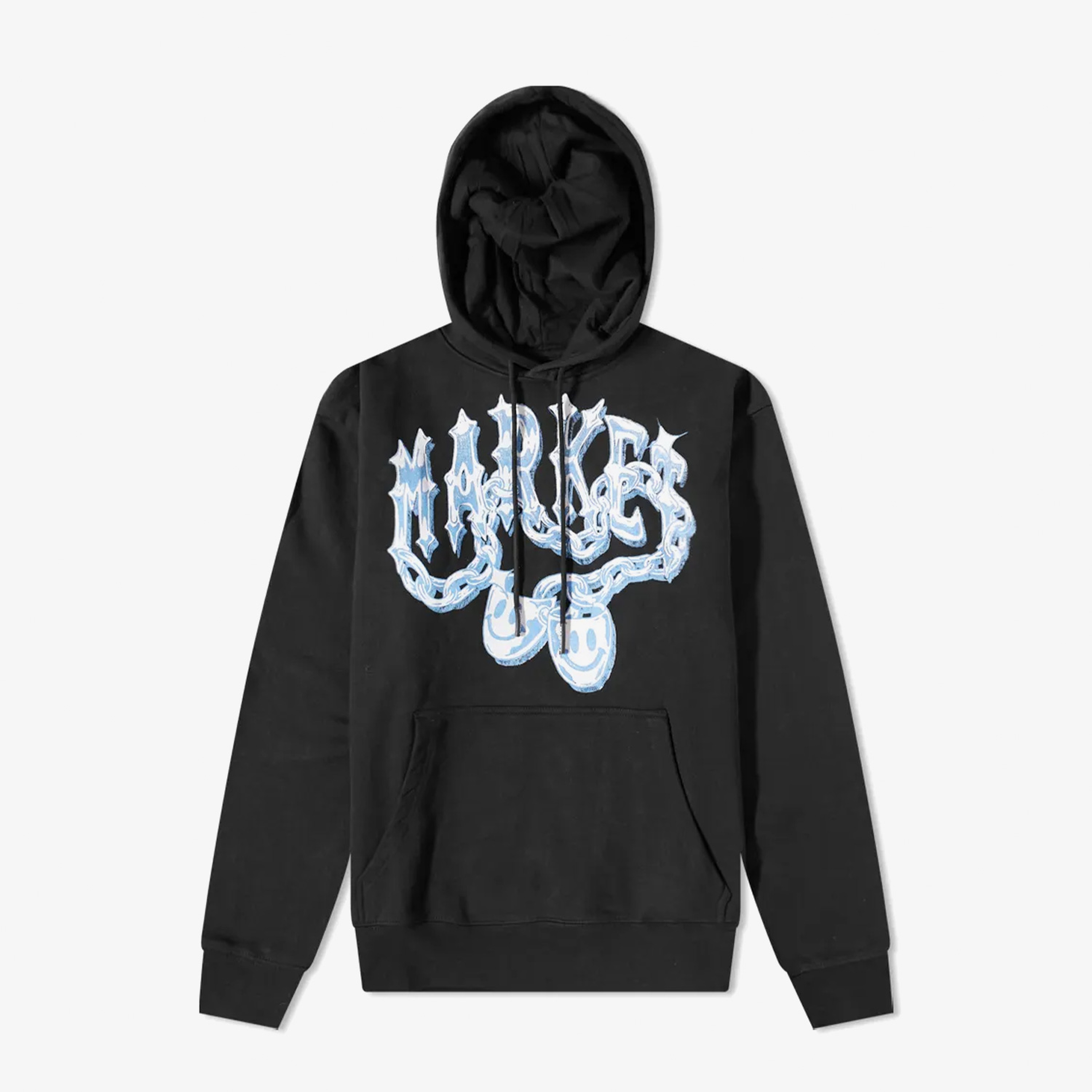 Market Smiley Market Chain Erkek Siyah Hoodie