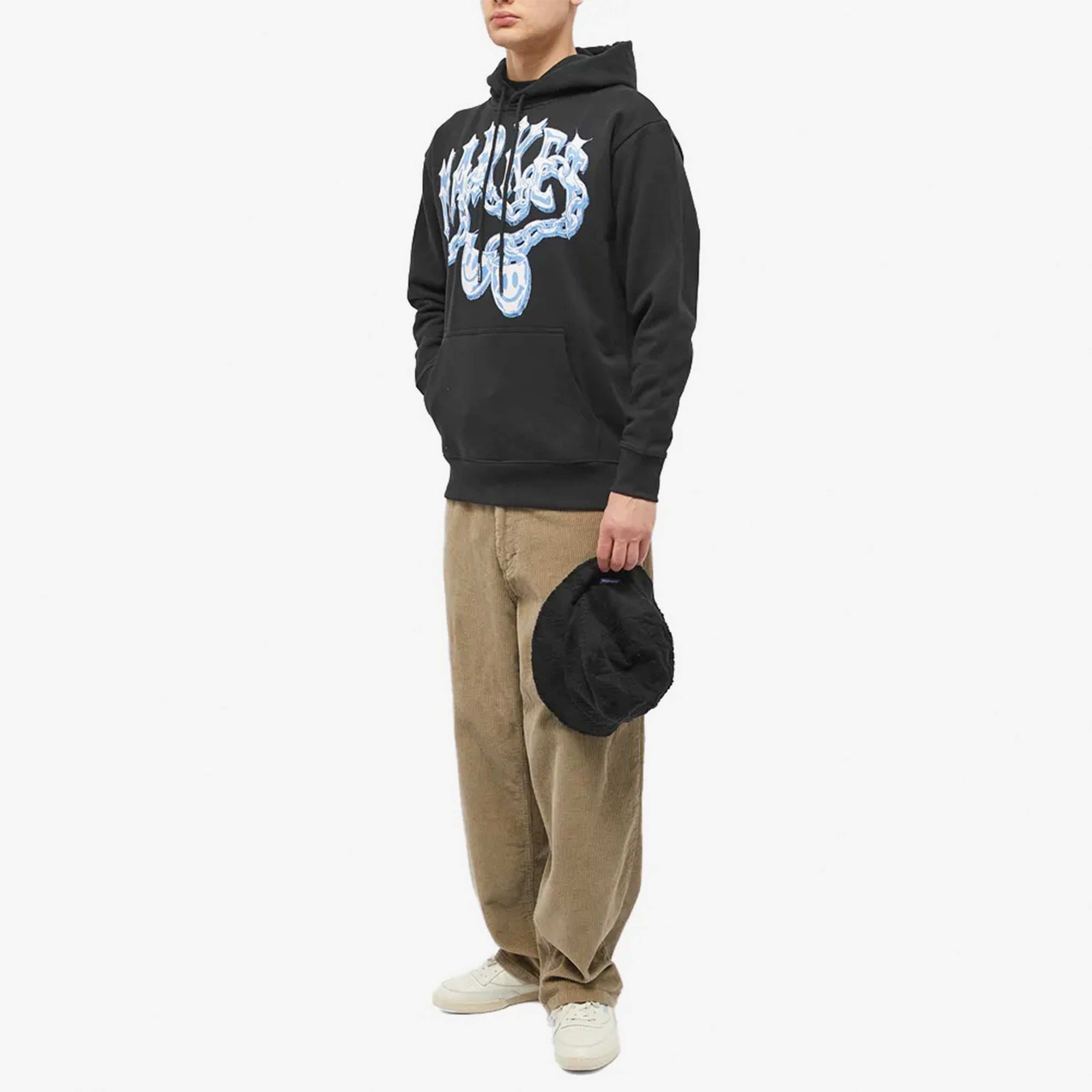 Market Smiley Market Chain Erkek Siyah Hoodie