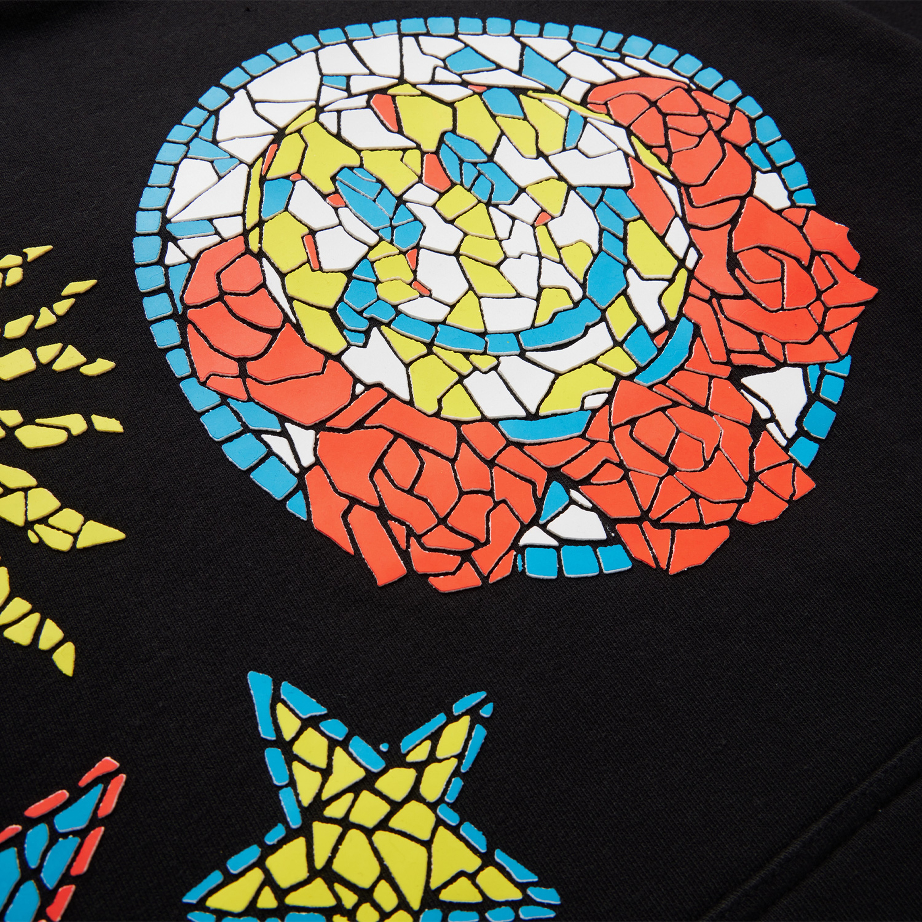 Market Smiley Mosaic Erkek Siyah Hoodie