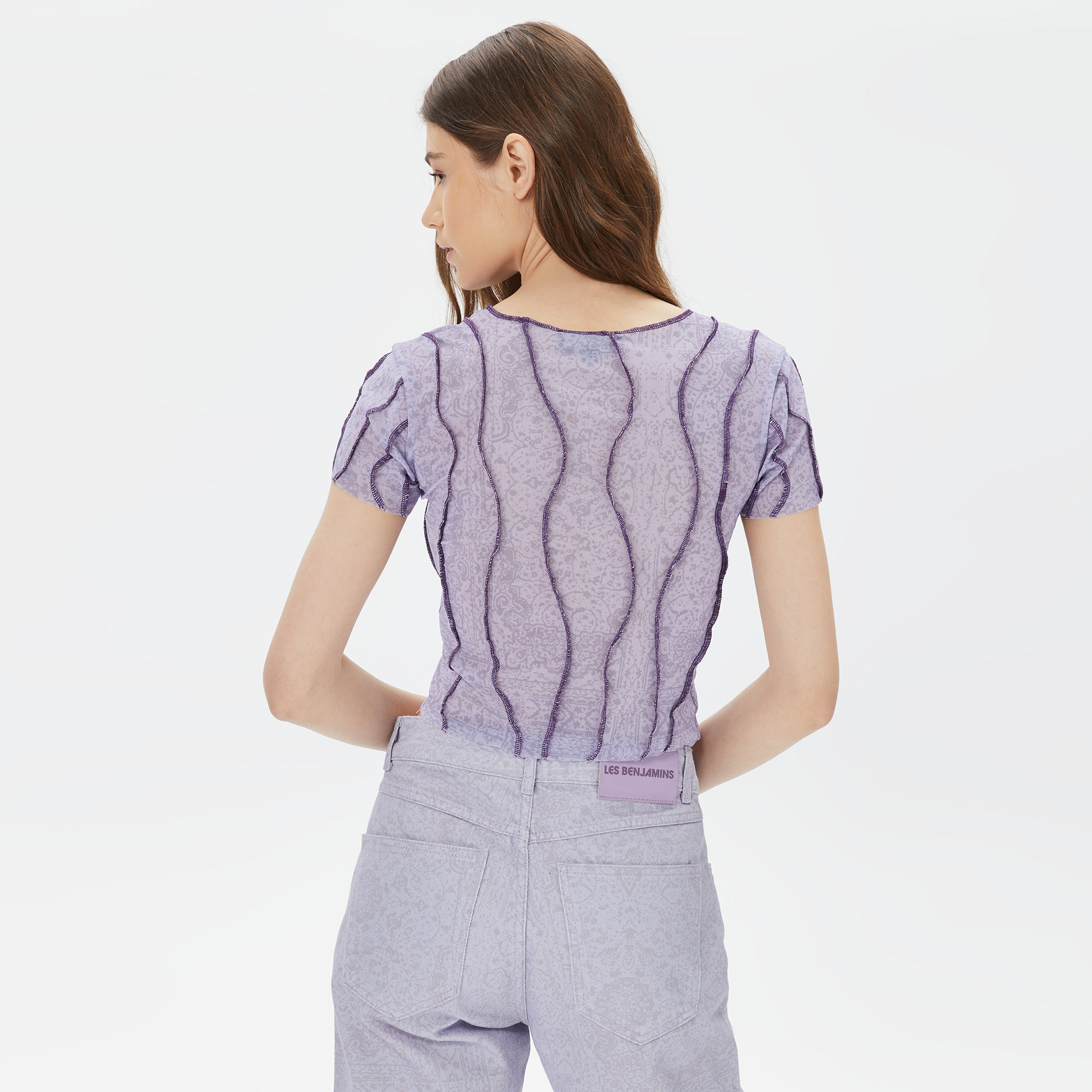 Les Benjamins Baby Top 006 Kadın Mor Top T-Shirt