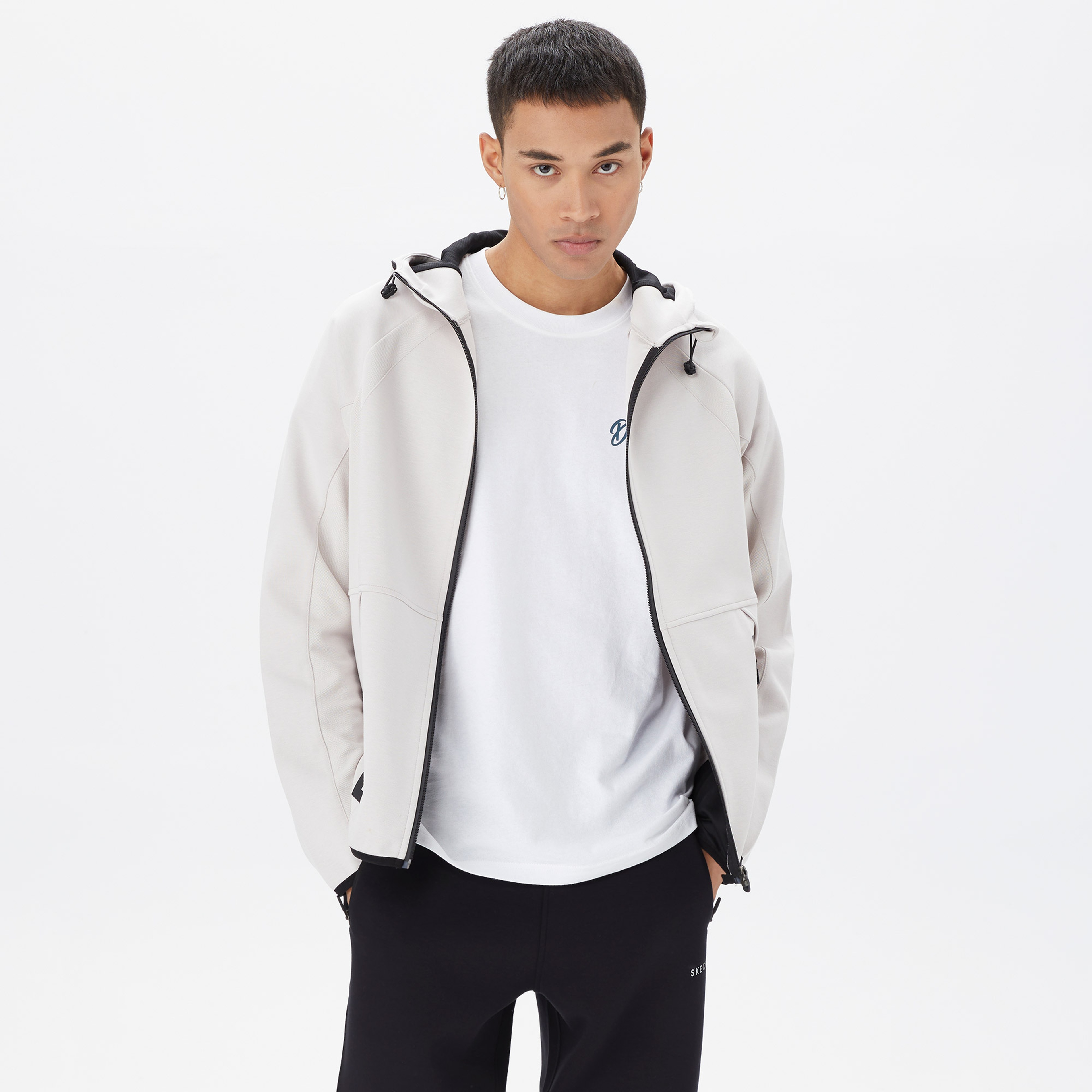 Skechers 2XI-Lock Full Zip Erkek Gri Eşofman Üstü