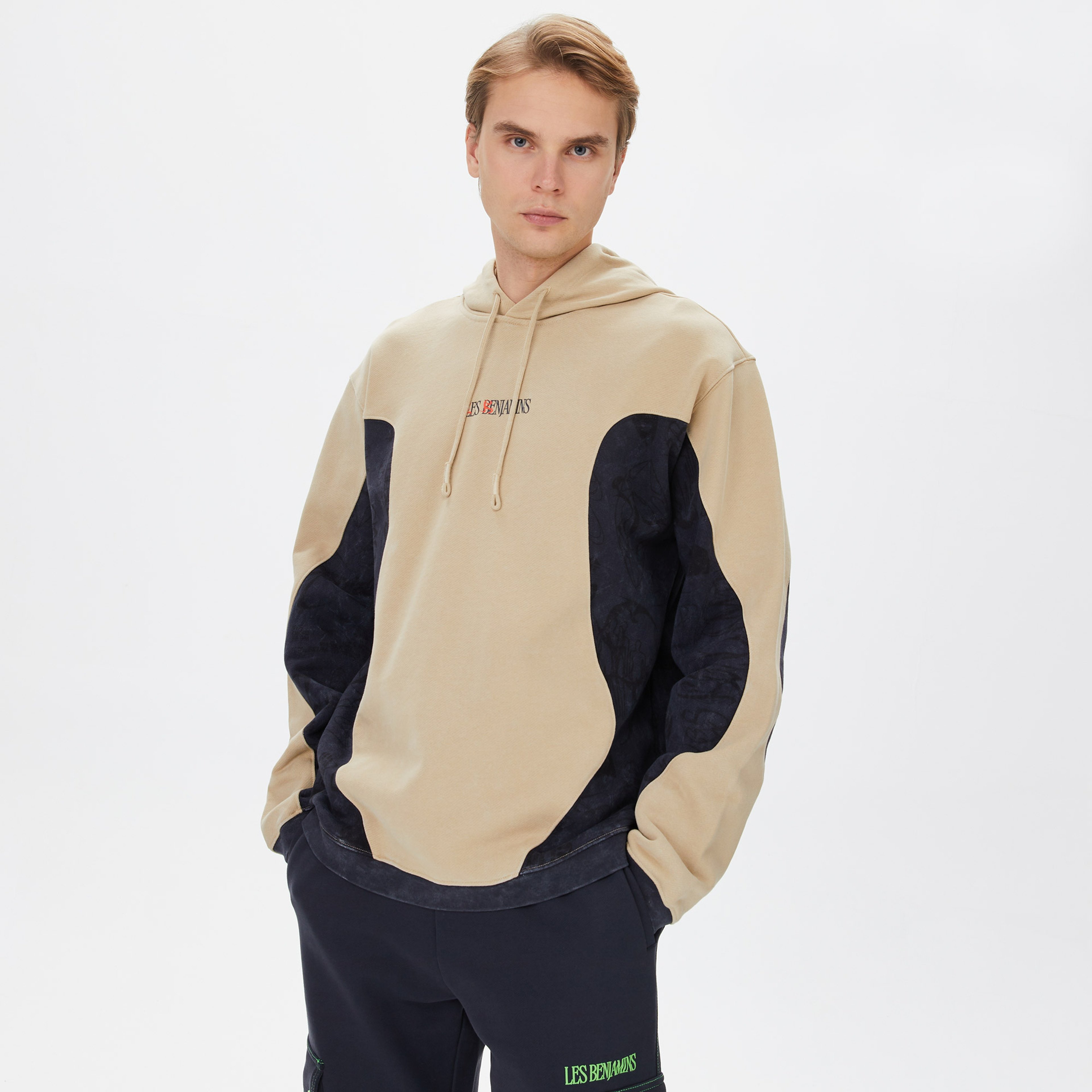 Les Benjamins 005 Unisex Kahverengi Oversized Hoodie Sweatshirt