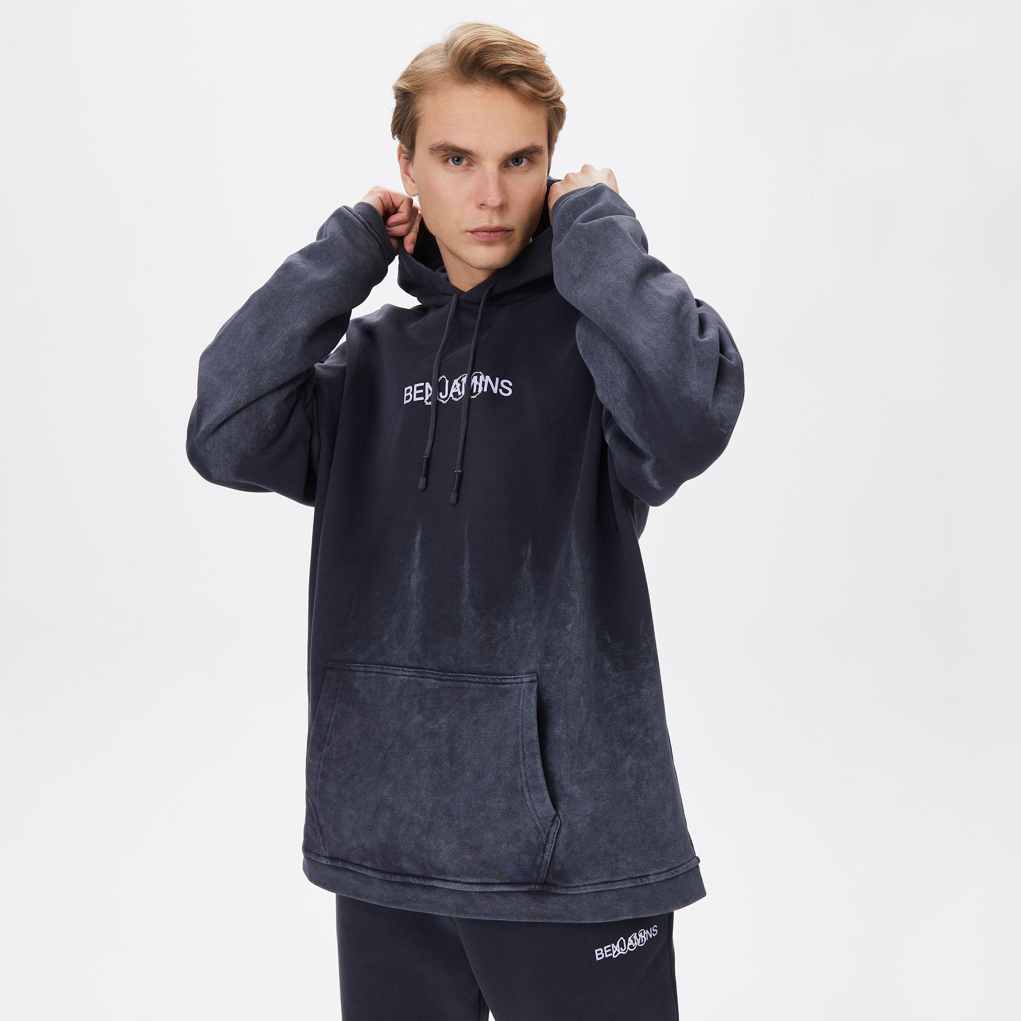 Les Benjamins 001 Unisex Lacivert Oversized Hoodie Sweatshirt