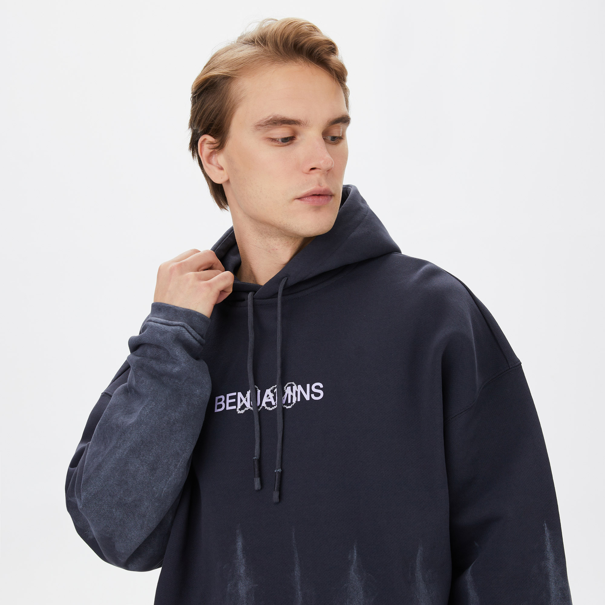 Les Benjamins 001 Unisex Lacivert Oversized Hoodie Sweatshirt