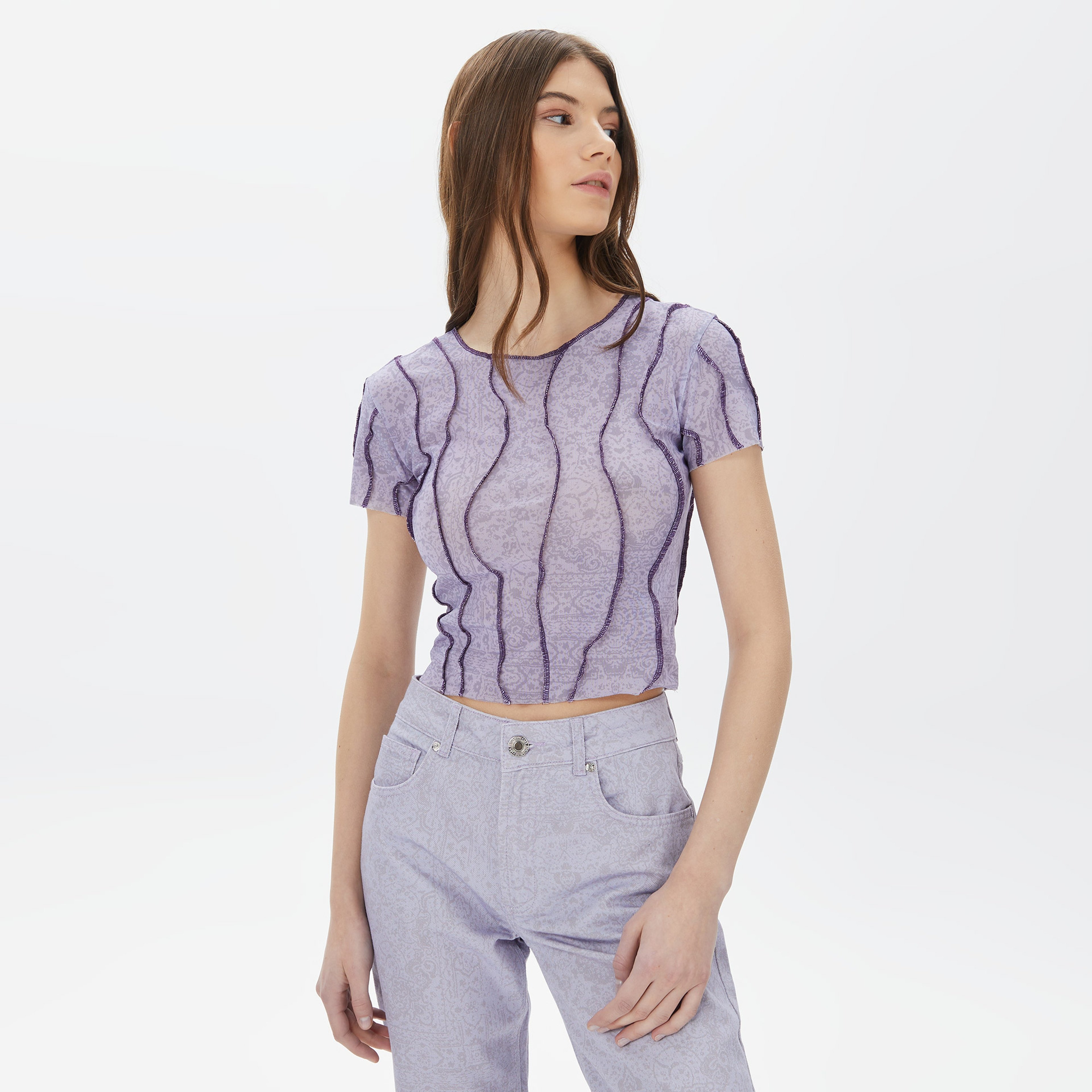 Les Benjamins Baby Top 006 Kadın Mor Top T-Shirt