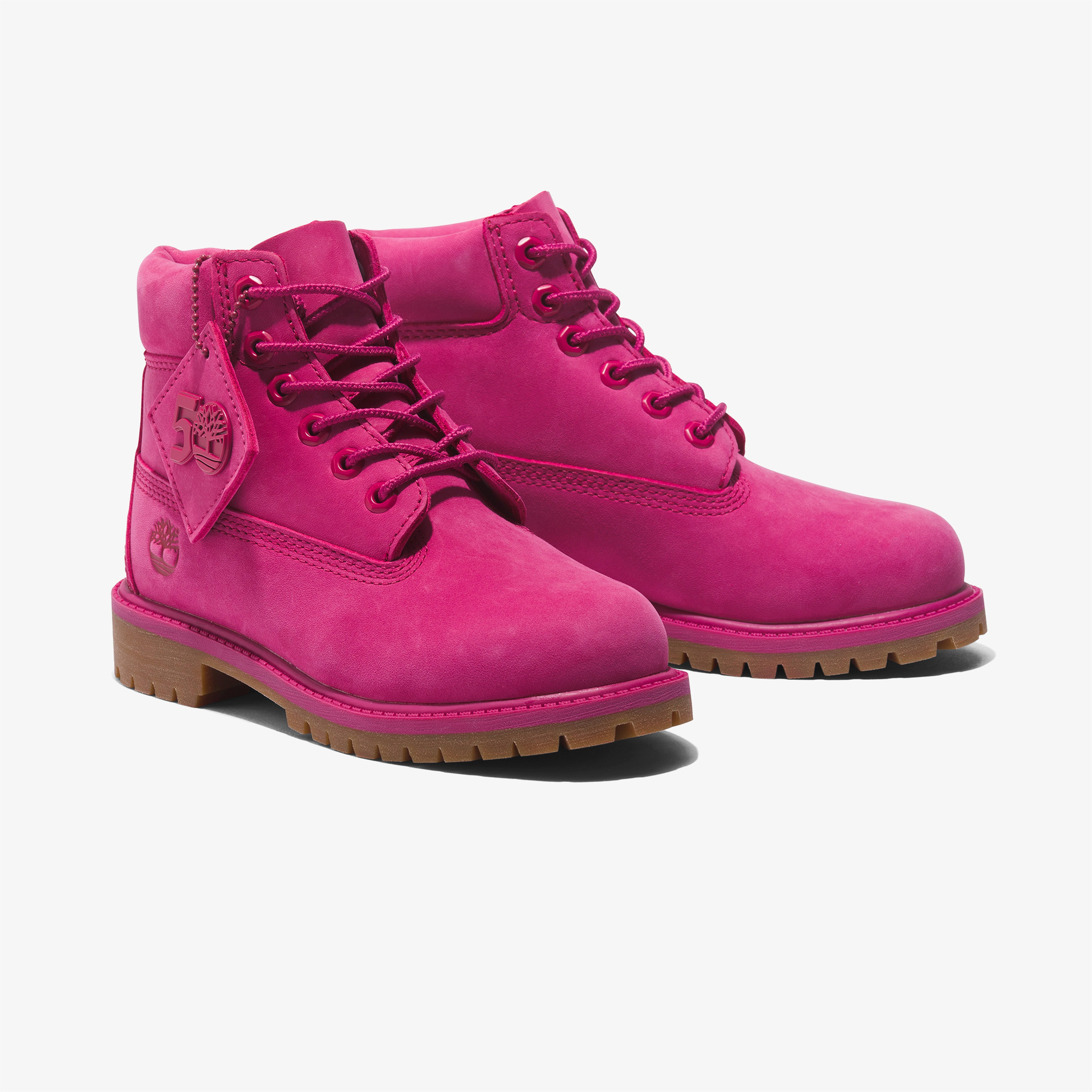 Timberland 6 Inch Lace Up Waterproof Genç Çocuk Pembe Bot