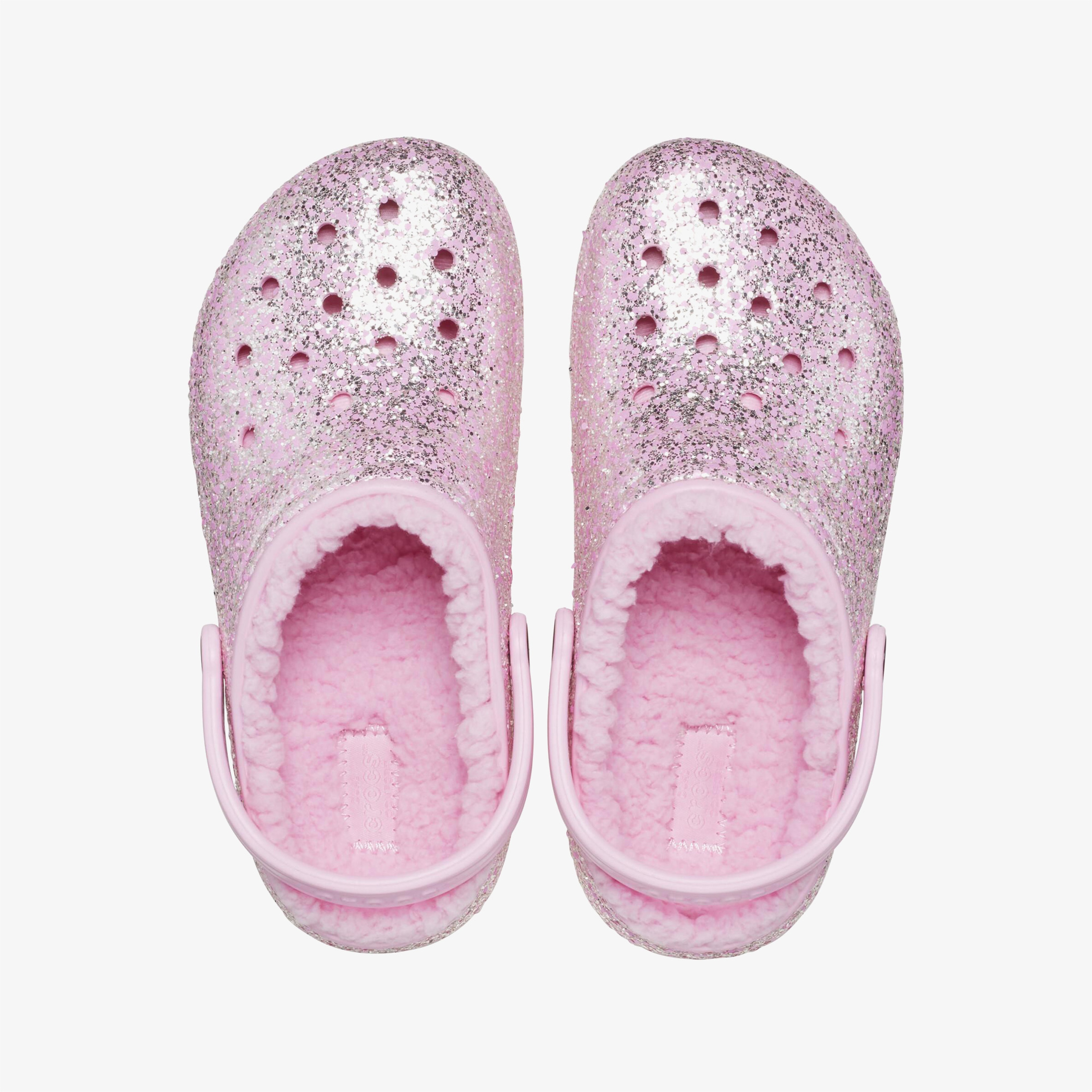 Crocs Classic Lined Glitter Clog Çocuk Pembe Terlik