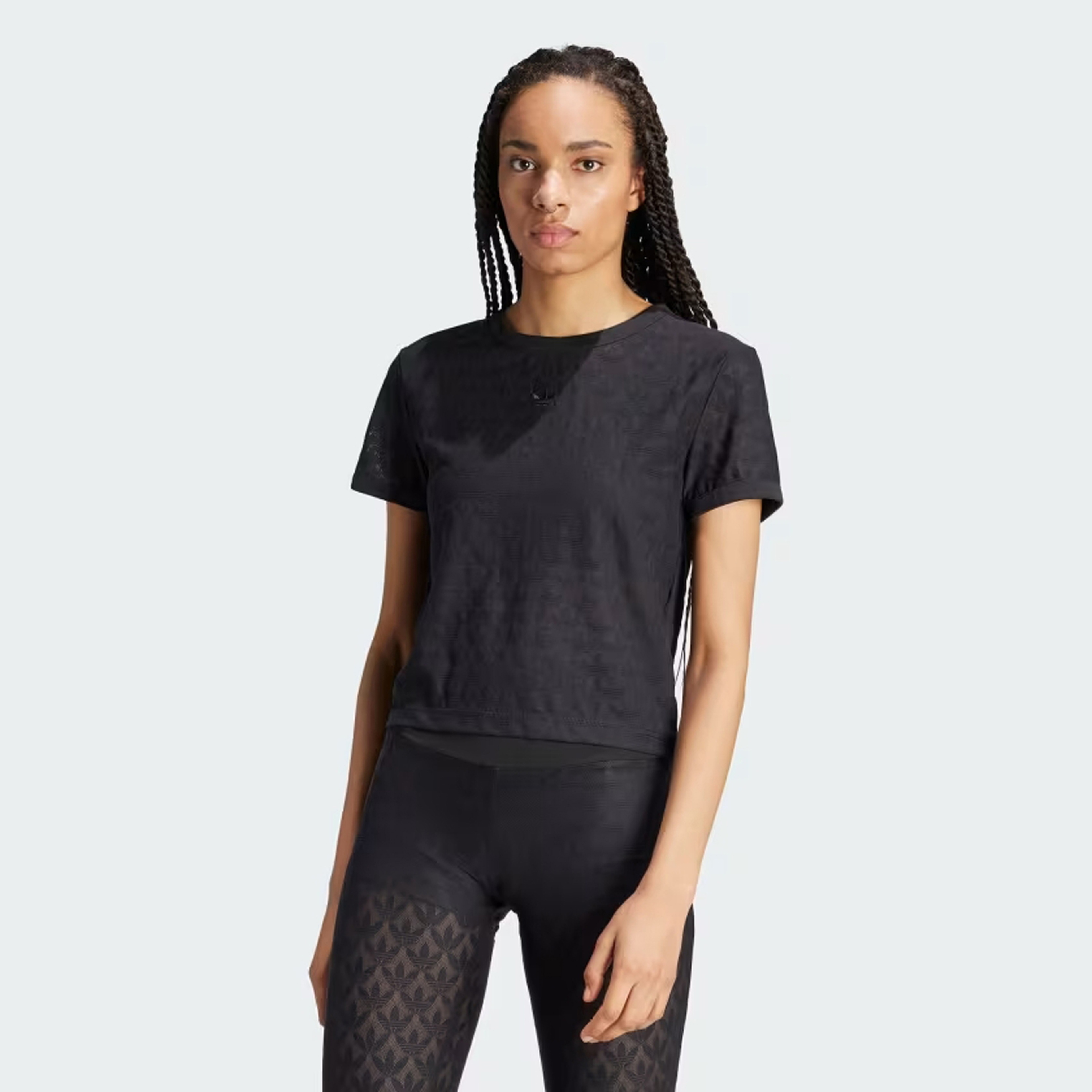 adidas Originals Lace Crop Kadın Siyah T-Shirt