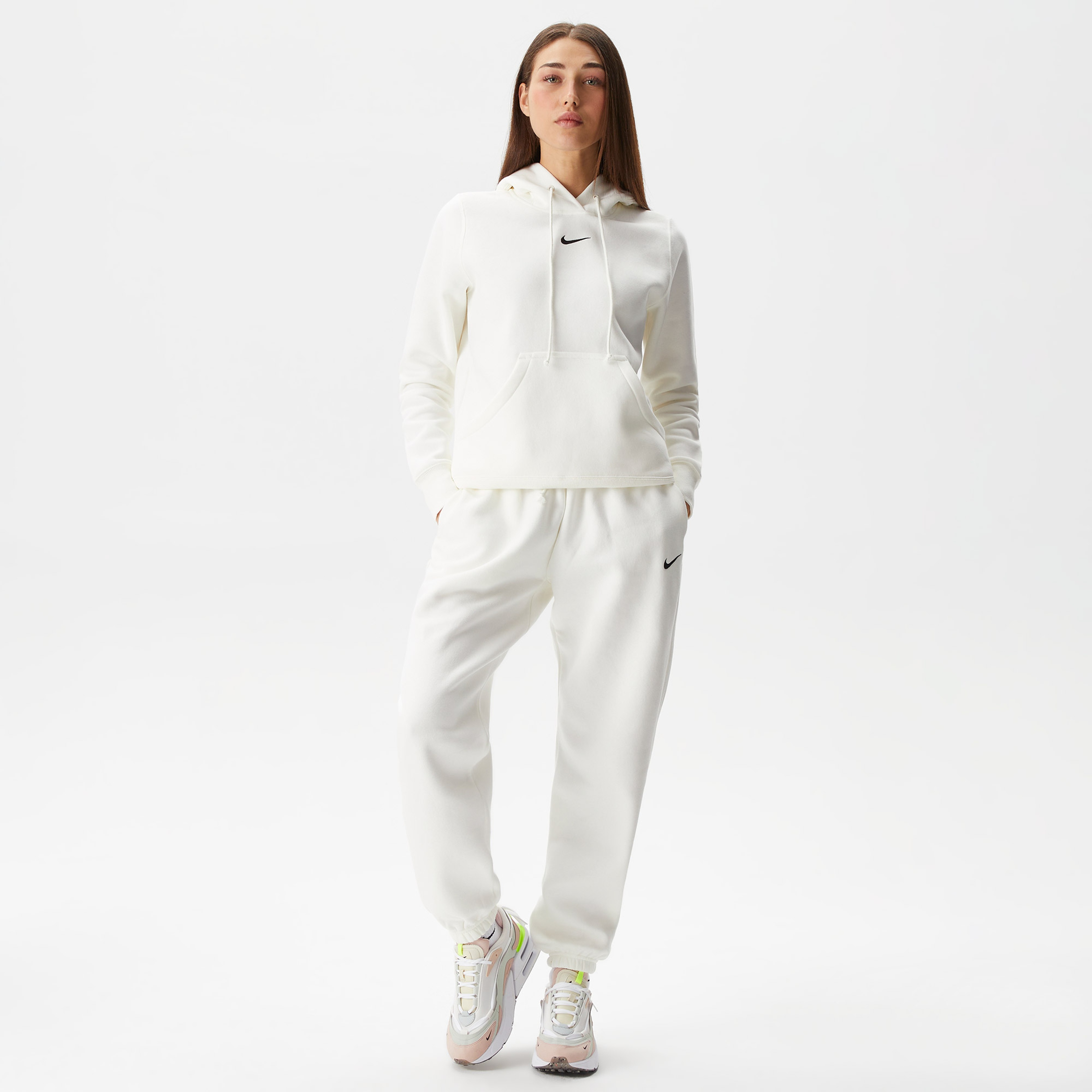 Nike Sportswear Phoenix Fleece Sportswear High-Waisted Oversized Kadın Beyaz Eşofman Altı