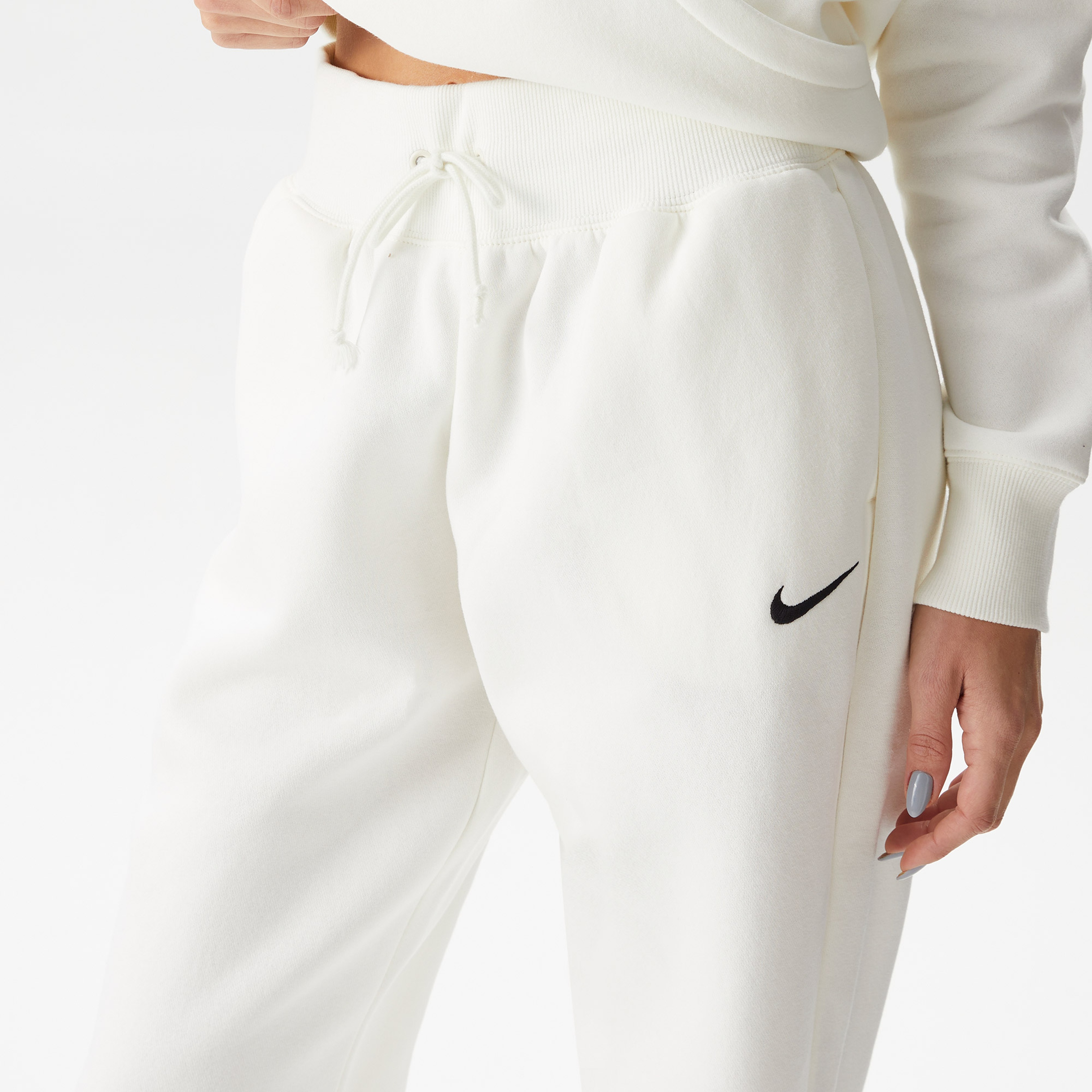 Nike Sportswear Phoenix Fleece Sportswear High-Waisted Oversized Kadın Beyaz Eşofman Altı
