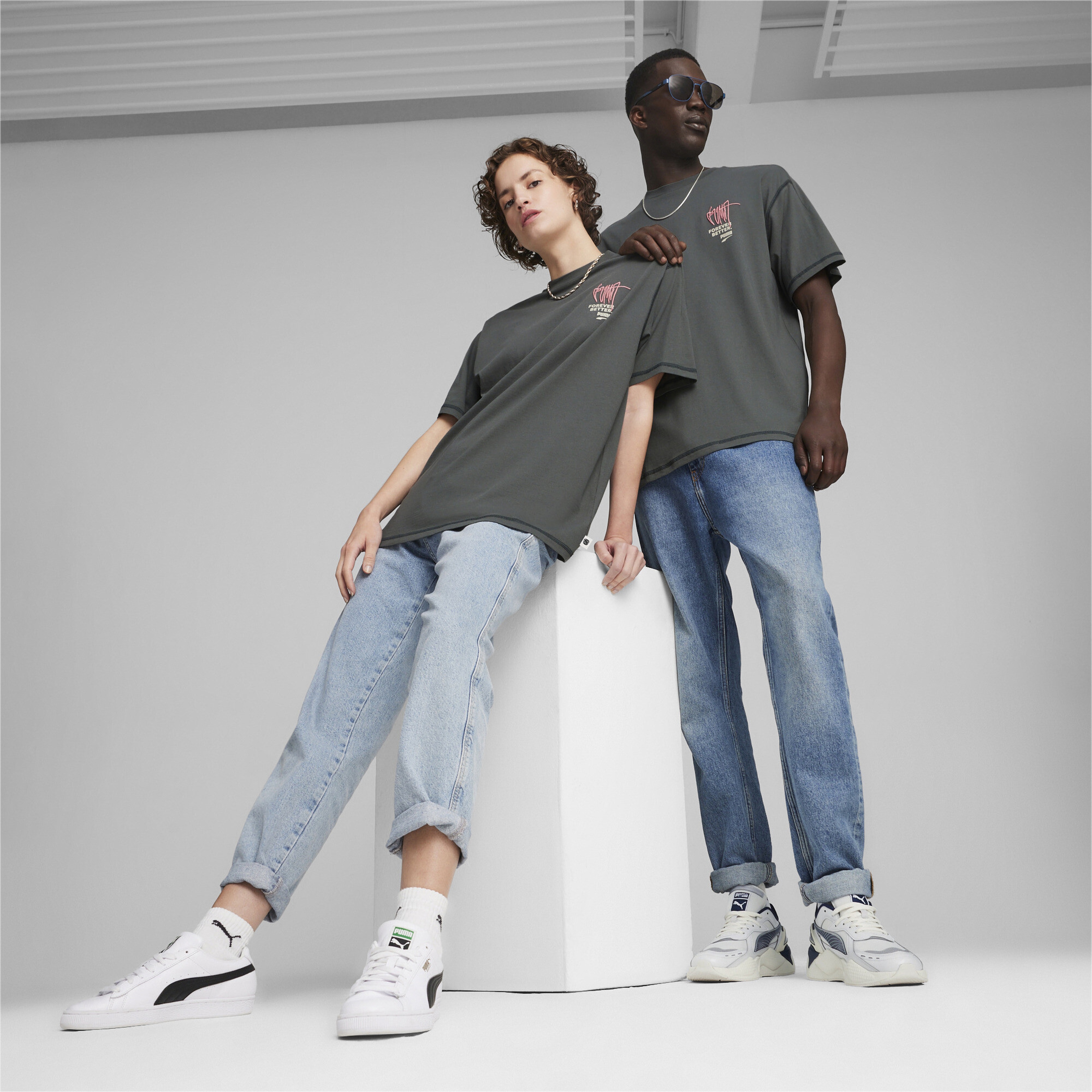 Puma RE:Collection Erkek Gri T-Shirt