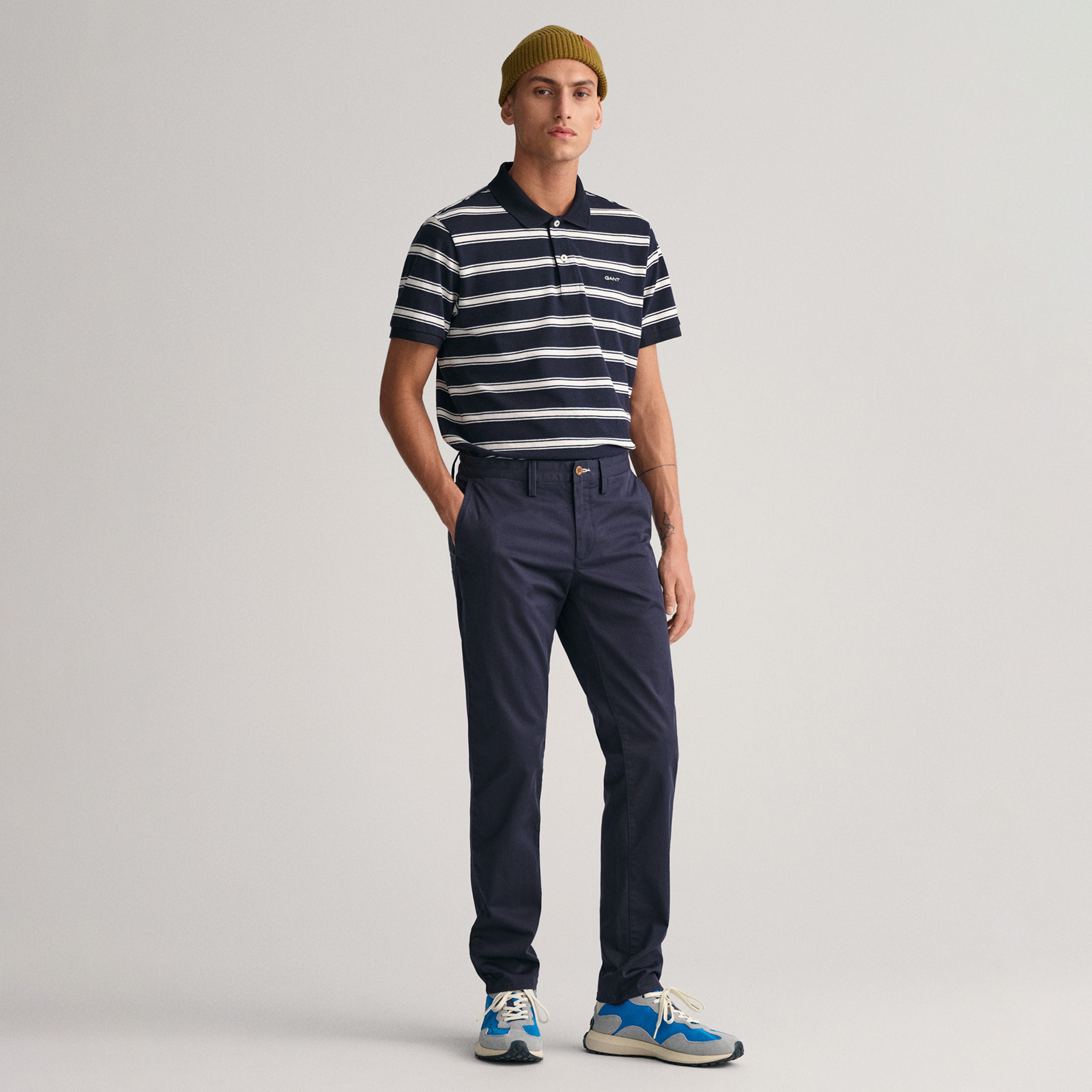 GANT Erkek Lacivert Slim Fit Chino Pantolon