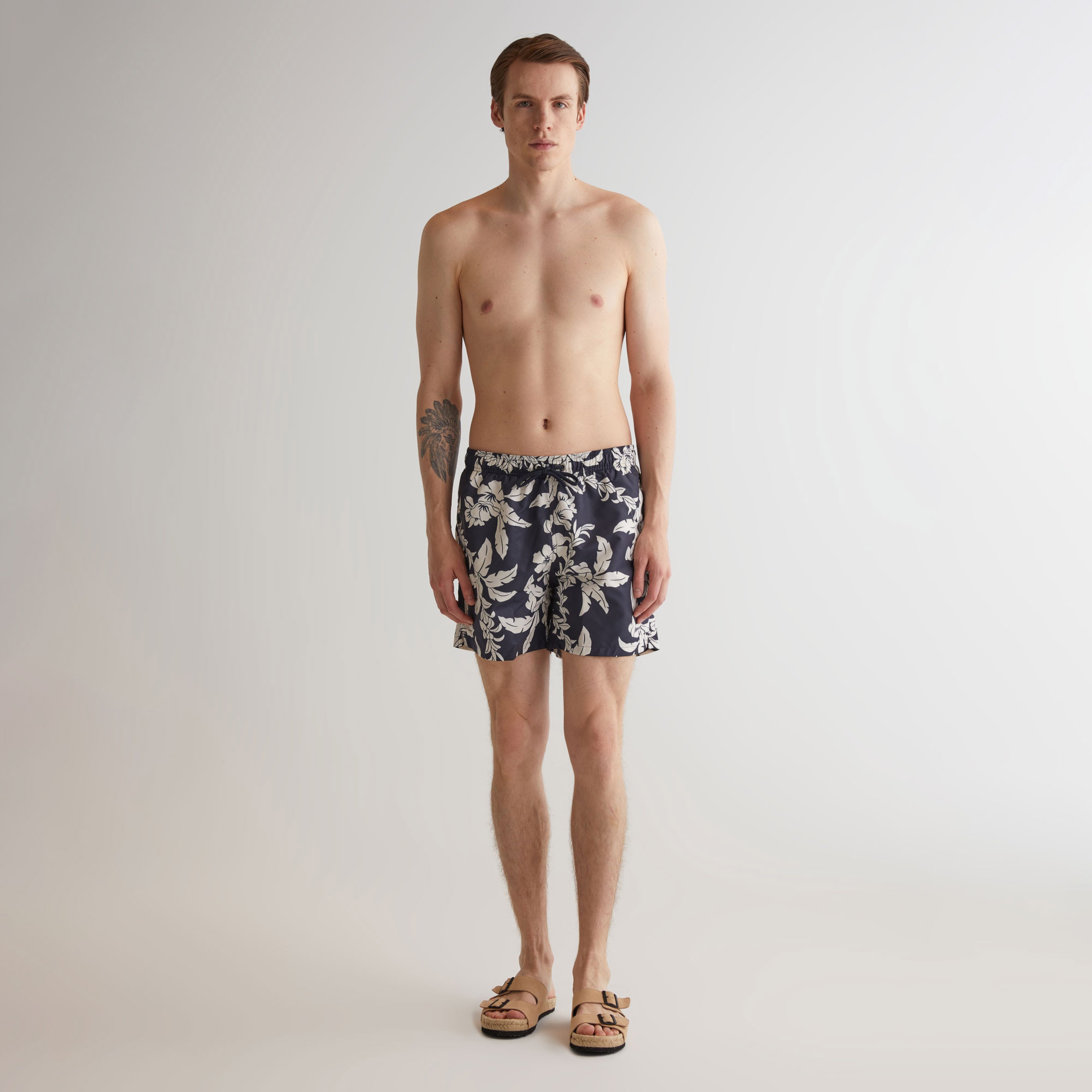 GANT Erkek Lacivert Regular Fit Desenli Mayo Şort