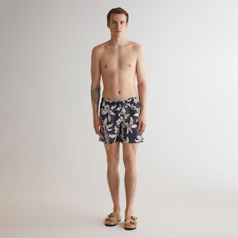 GANT Erkek Lacivert Regular Fit Desenli Mayo Şort