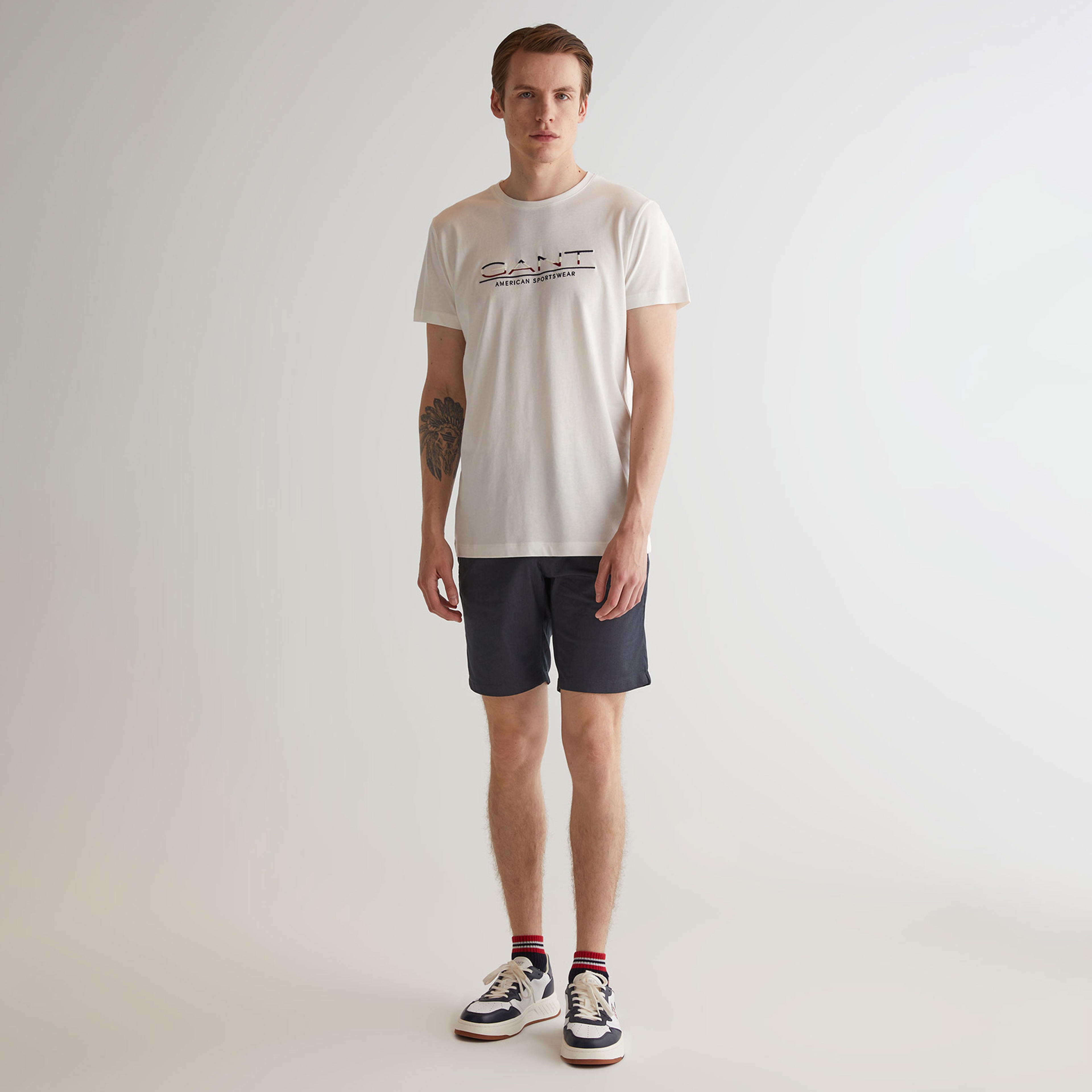 GANT Erkek Gri Slim Fit Şort