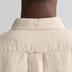 GANT Erkek Bej Regular Fit Düğmeli Yaka Keten Gömlek