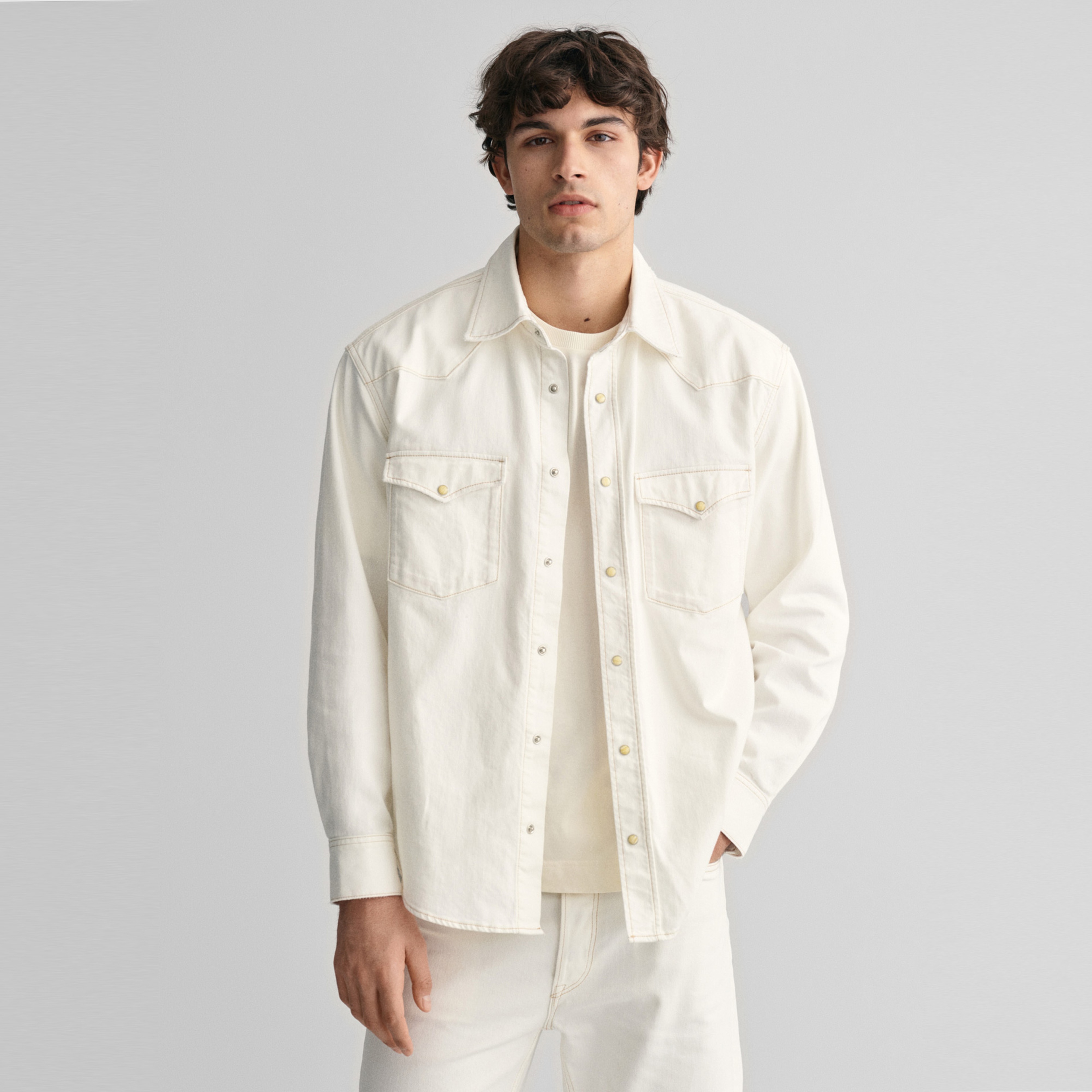 GANT Erkek Bej Relaxed Fit Klasik Yaka Gömlek