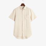 GANT Erkek Bej Regular Fit Düğmeli Yaka Keten Gömlek