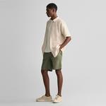 GANT Erkek Bej Regular Fit Düğmeli Yaka Keten Gömlek