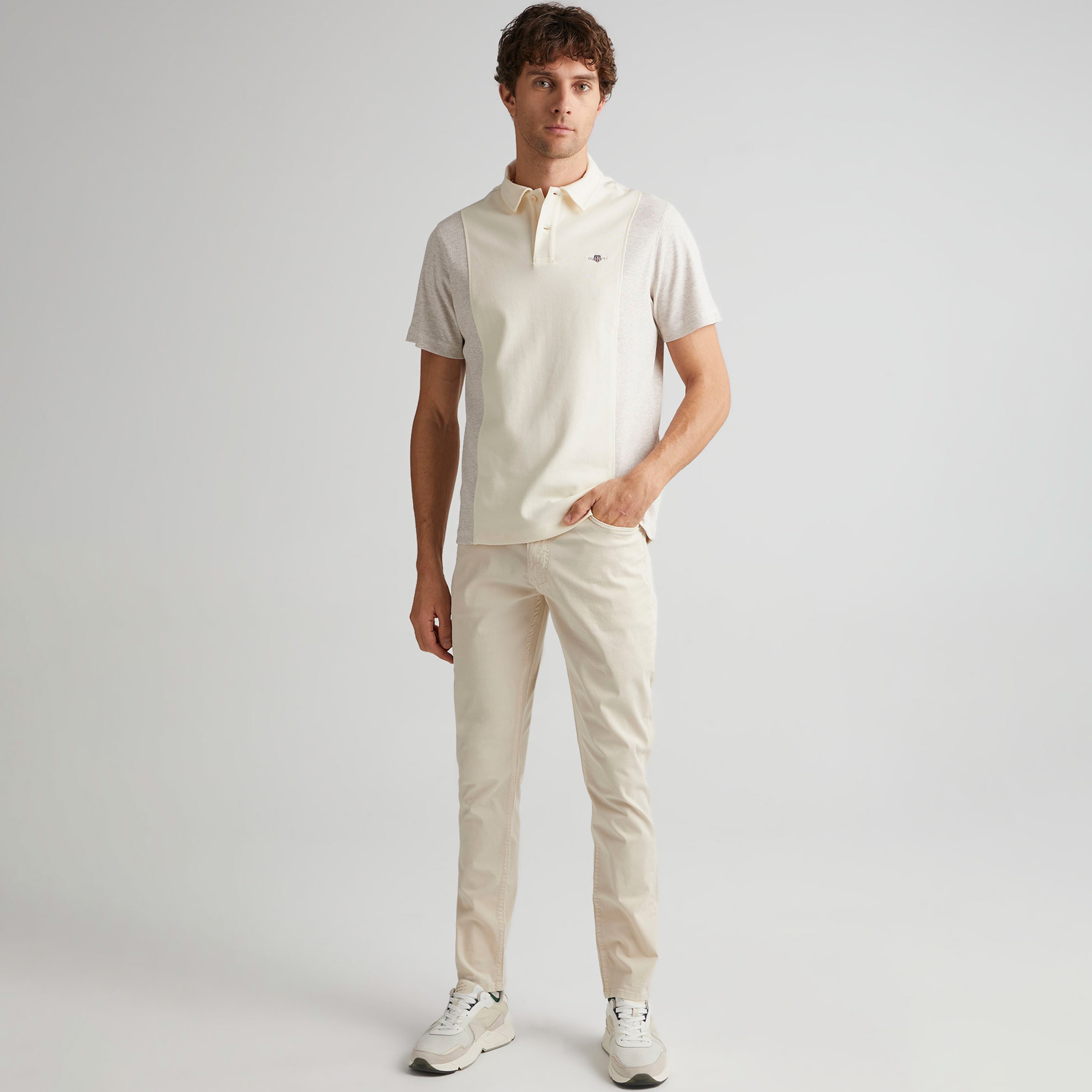 GANT Erkek Krem Regular Fit Polo