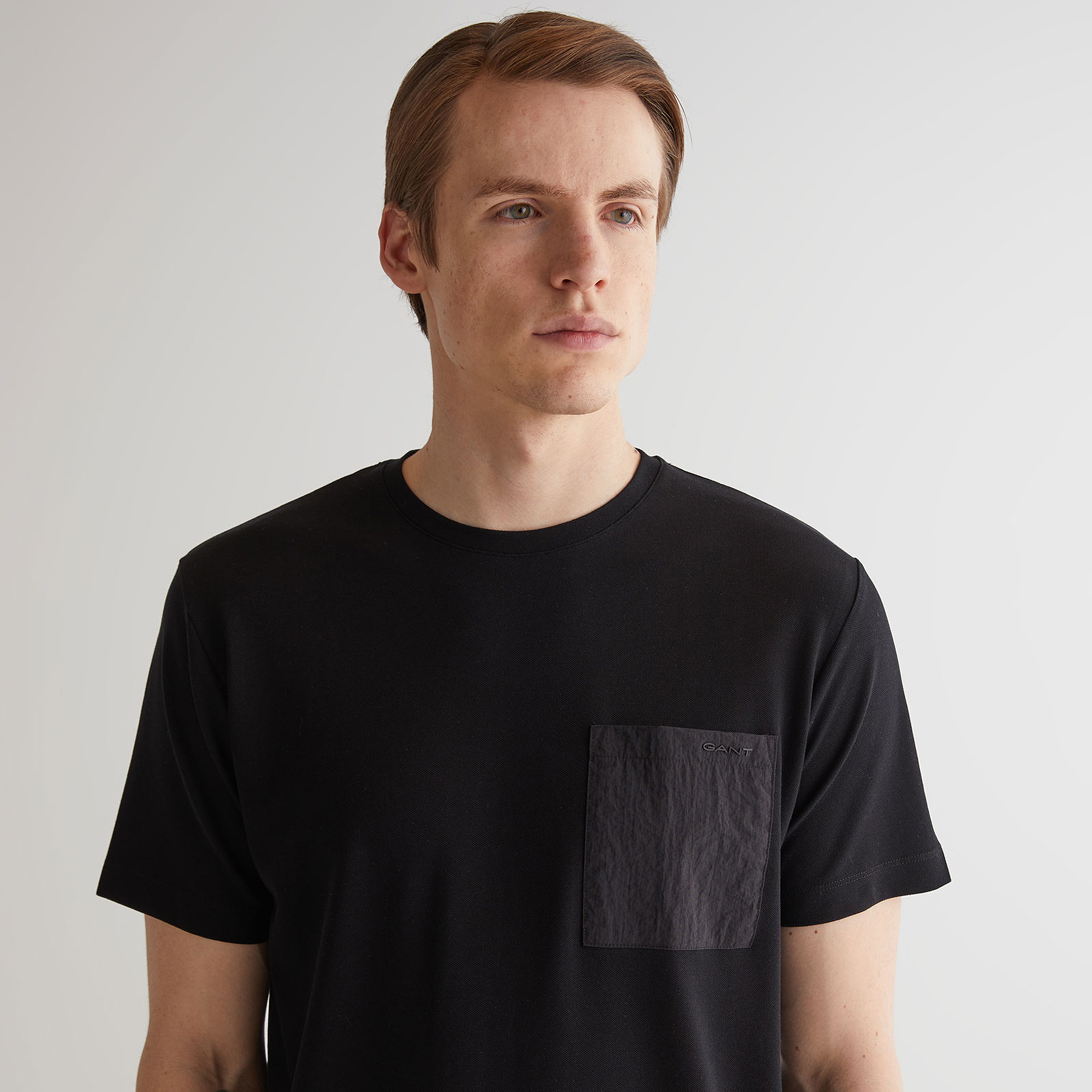 GANT Erkek Siyah Regular Fit Bisiklet Yaka T-shirt