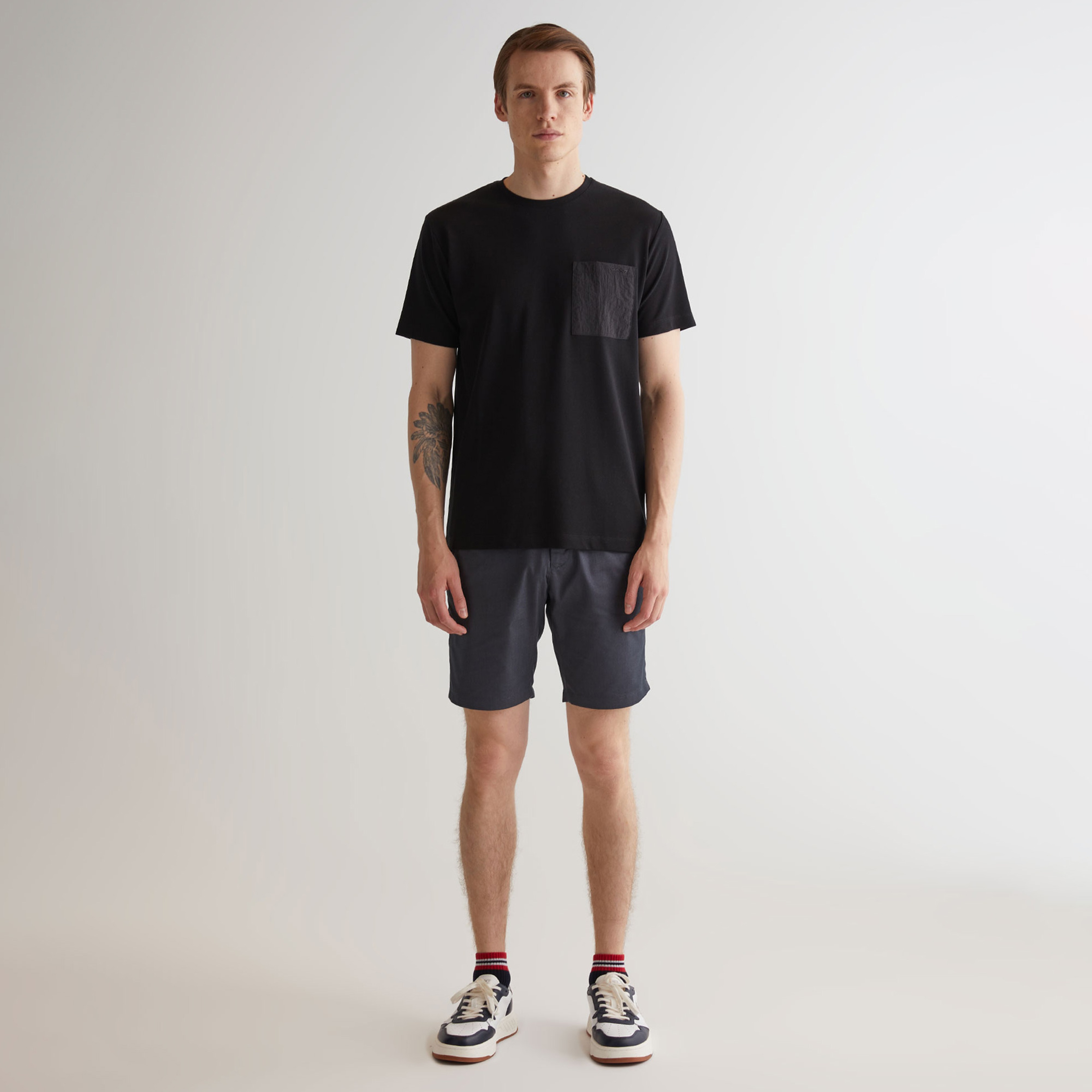 GANT Erkek Siyah Regular Fit Bisiklet Yaka T-shirt