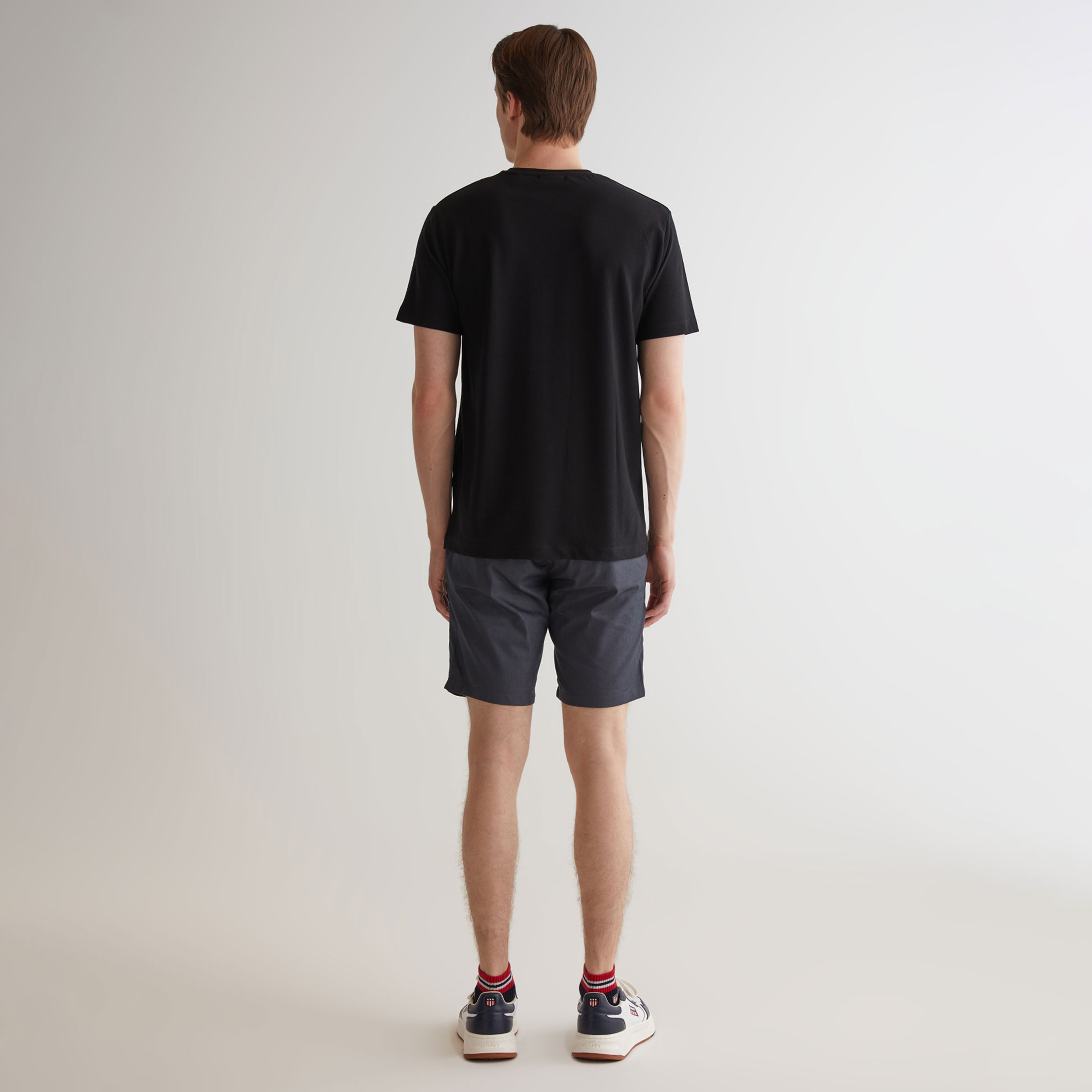 GANT Erkek Siyah Regular Fit Bisiklet Yaka T-shirt
