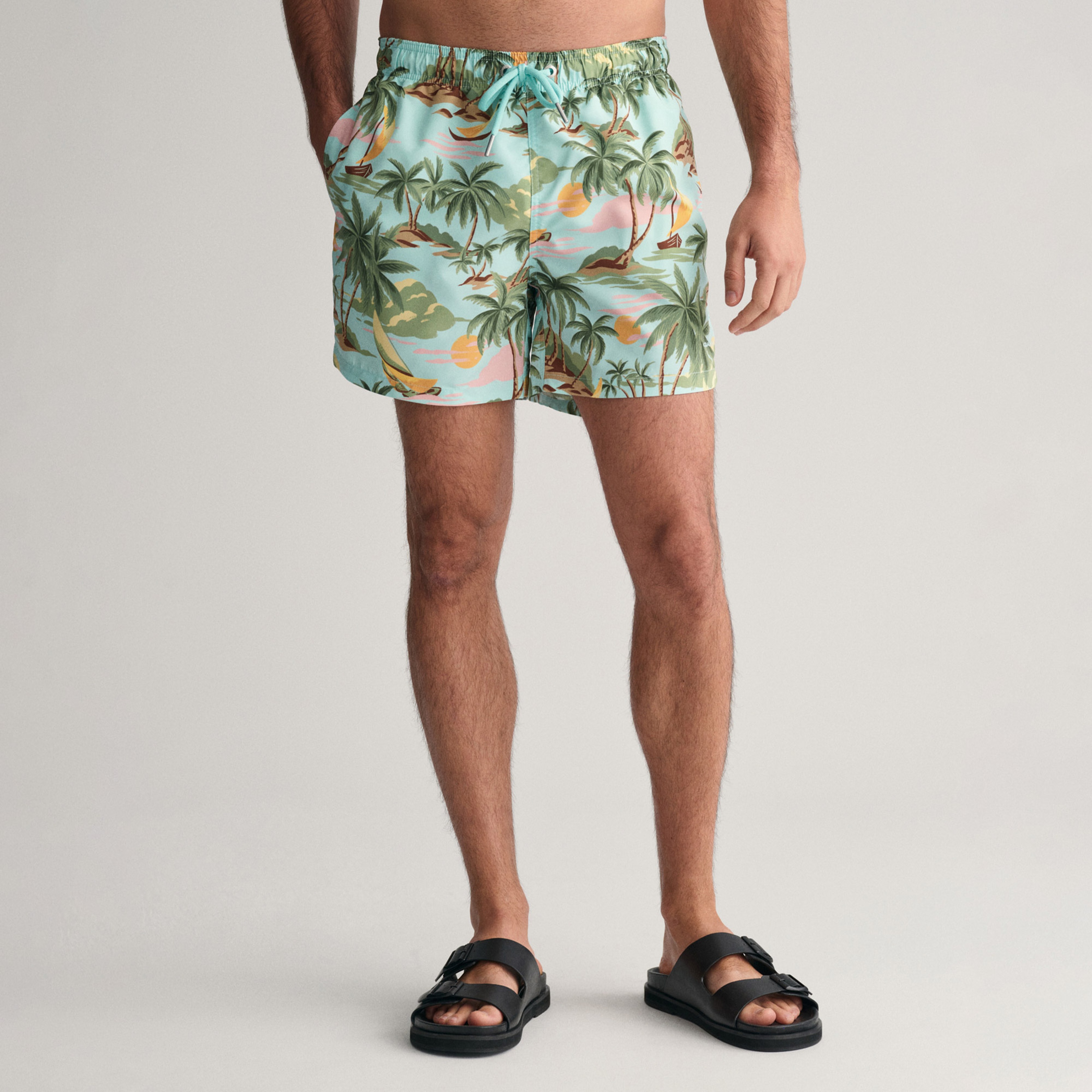 GANT Erkek Yeşil Regular Fit Desenli Mayo Şort