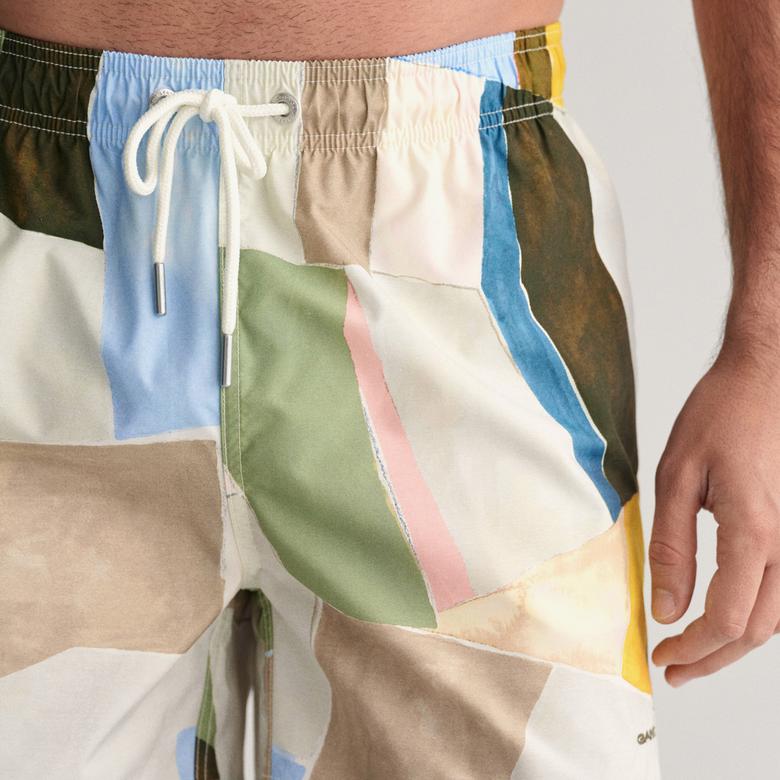 GANT Erkek Sarı Regular Fit Desenli Mayo Şort