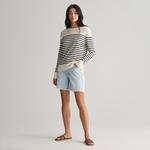 GANT Kadın Krem Regular Fit Bisiklet Yaka Çizgili Kazak