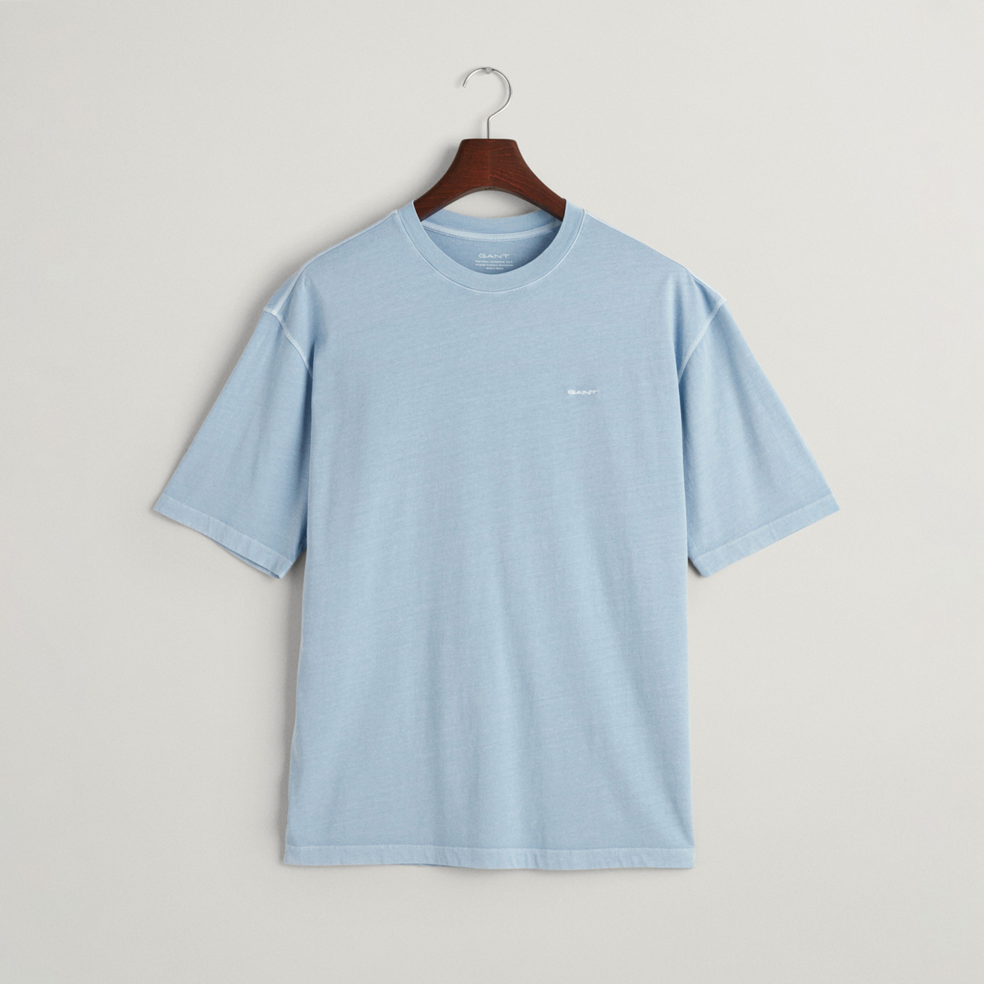 GANT Erkek Mavi Relaxed Fit Bisiklet Yaka Logolu T-shirt