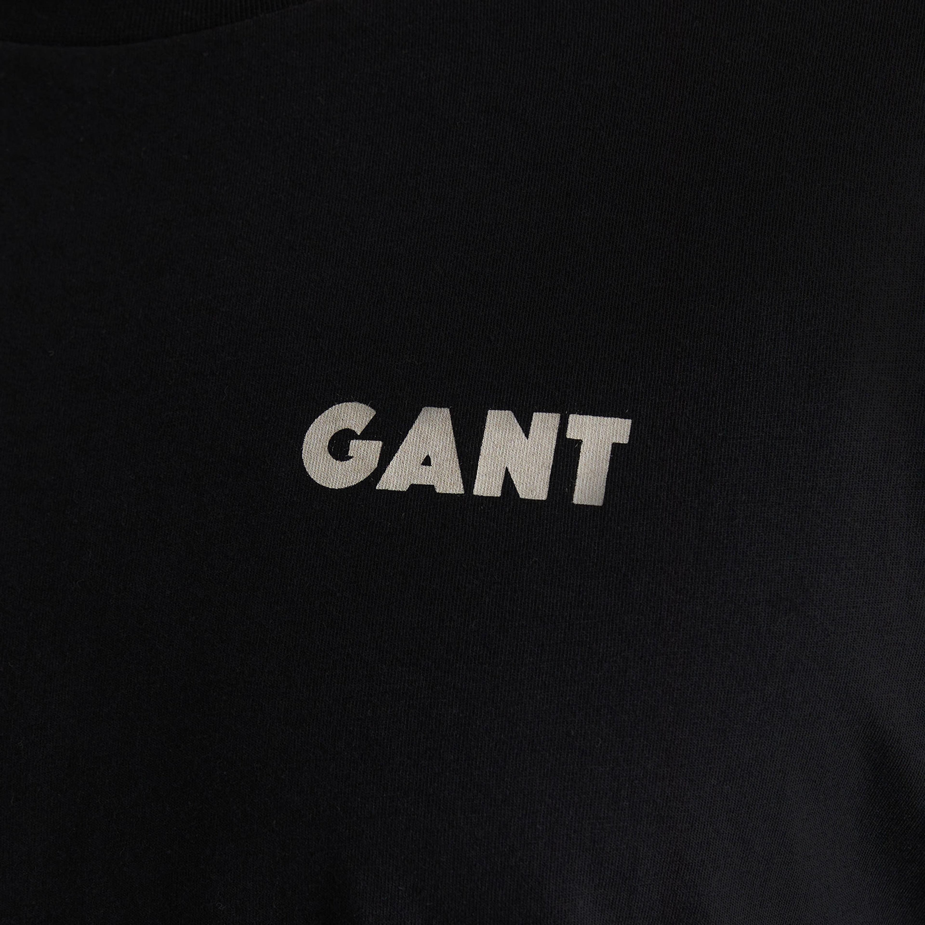 GANT Erkek Siyah Regular Fit Bisiklet Yaka Logolu T-shirt
