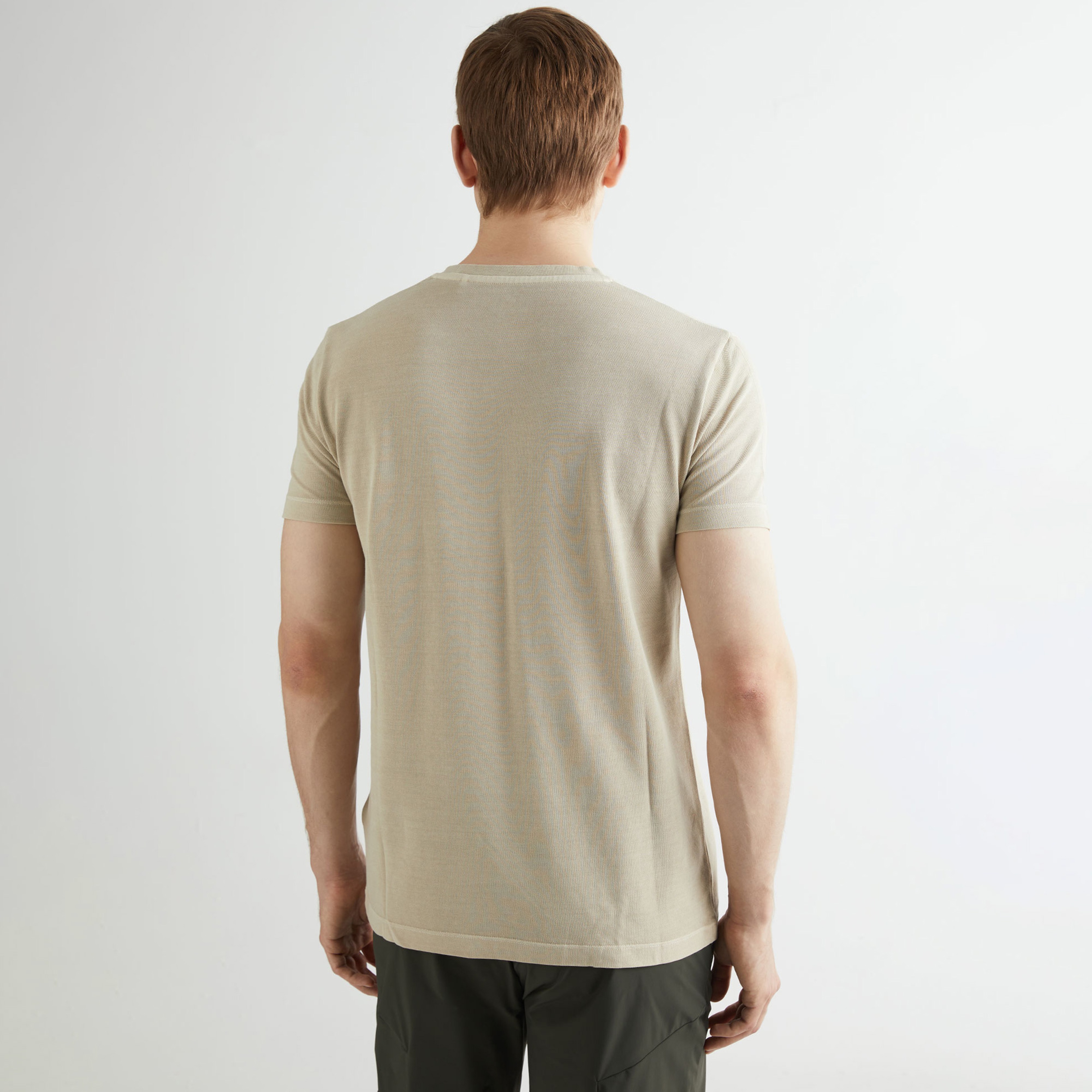GANT Erkek Bej Slim Fit Bisiklet Yaka T-shirt