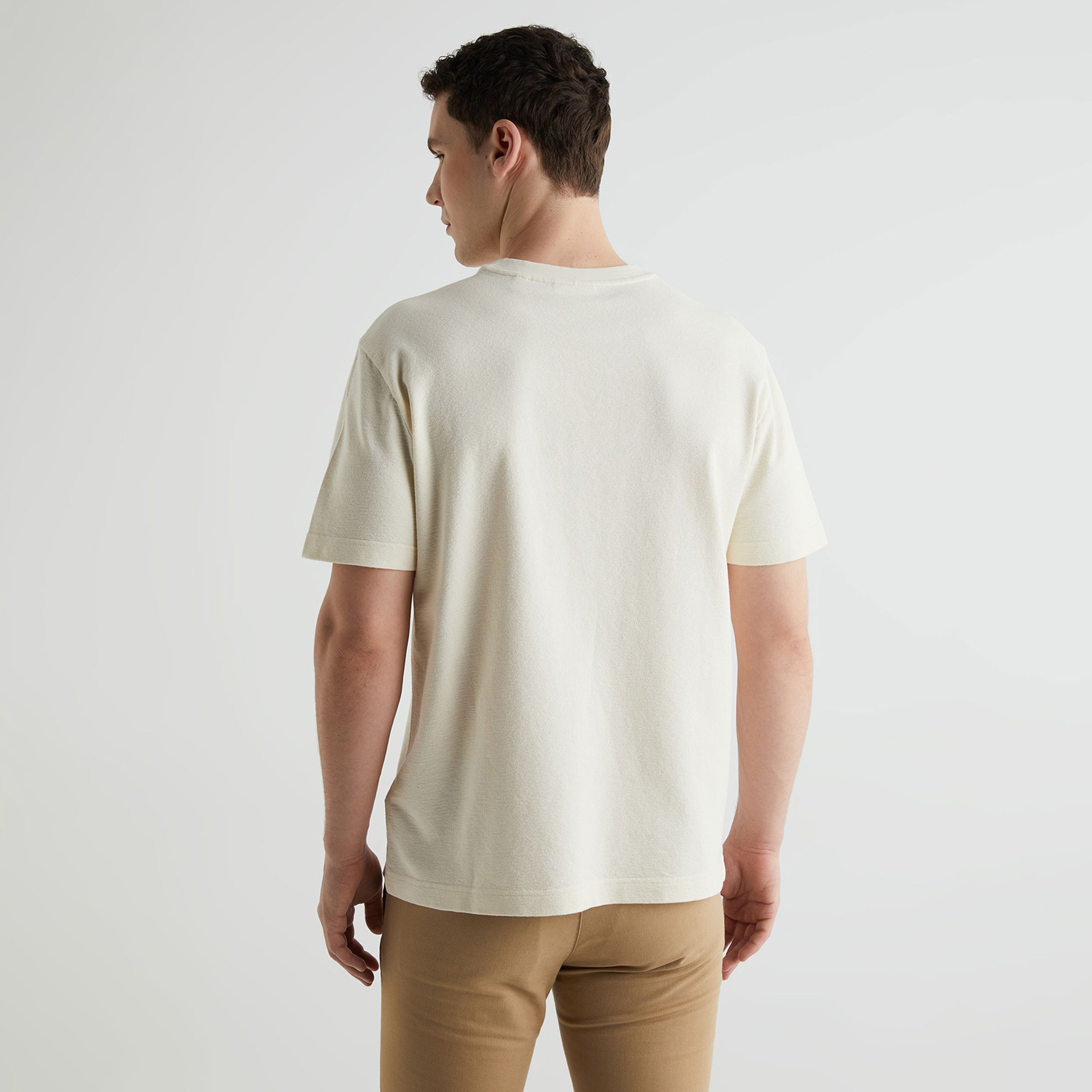 GANT Erkek Krem Regular Fit Bisiklet Yaka T-shirt
