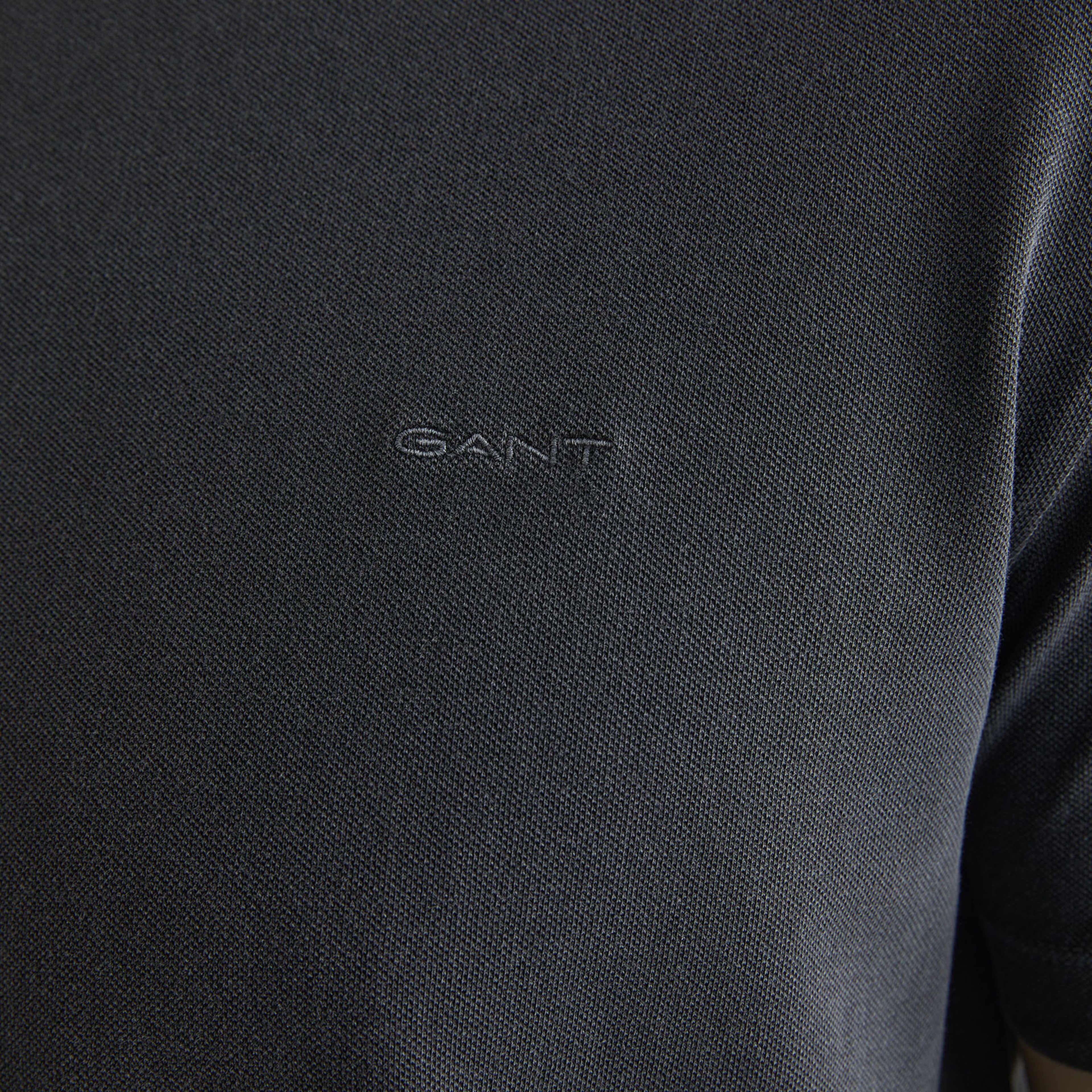 GANT Erkek Siyah Slim Fit Bisiklet Yaka T-shirt