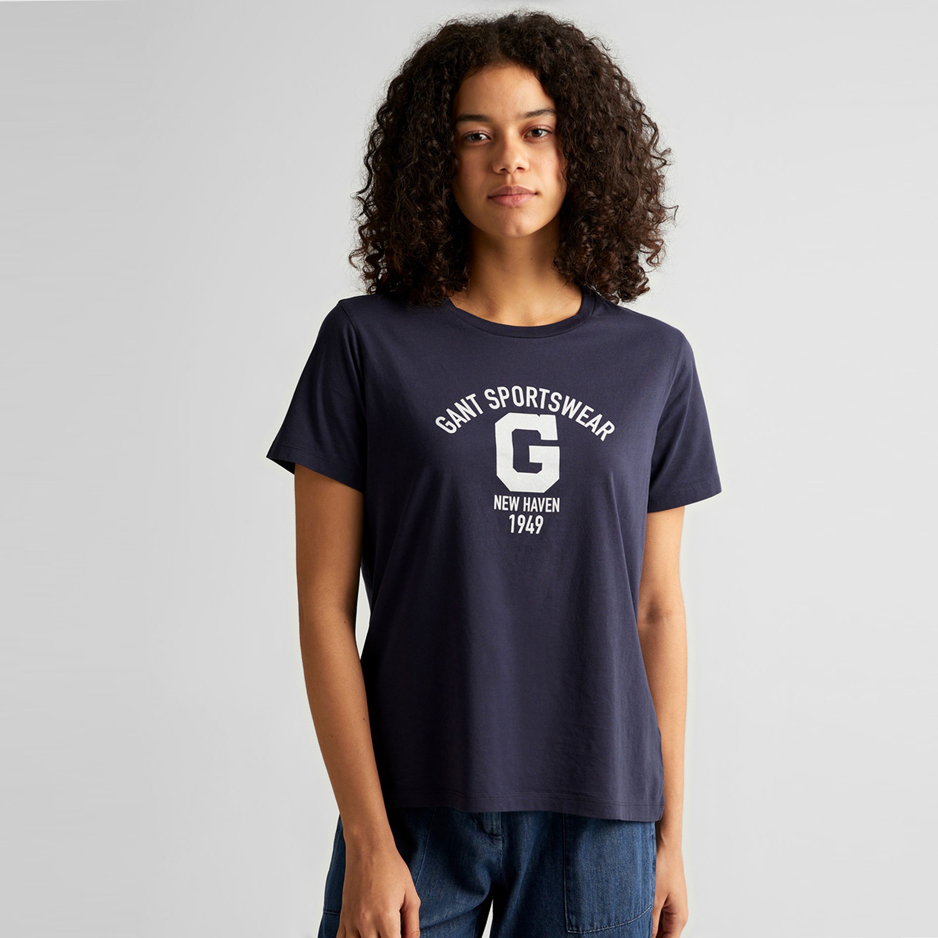 GANT Kadın Lacivert Regular Fit T-Shirt