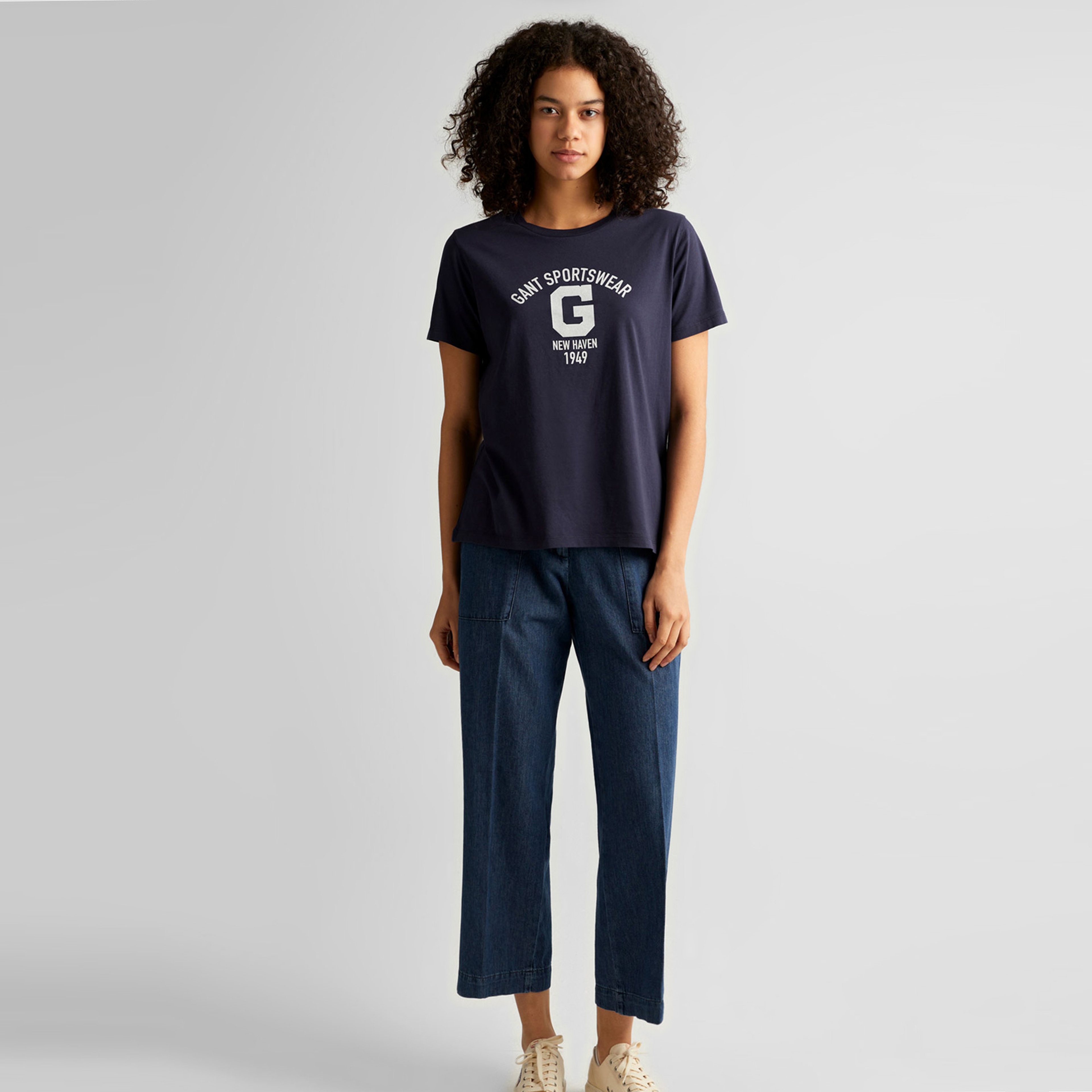 GANT Kadın Lacivert Regular Fit T-Shirt