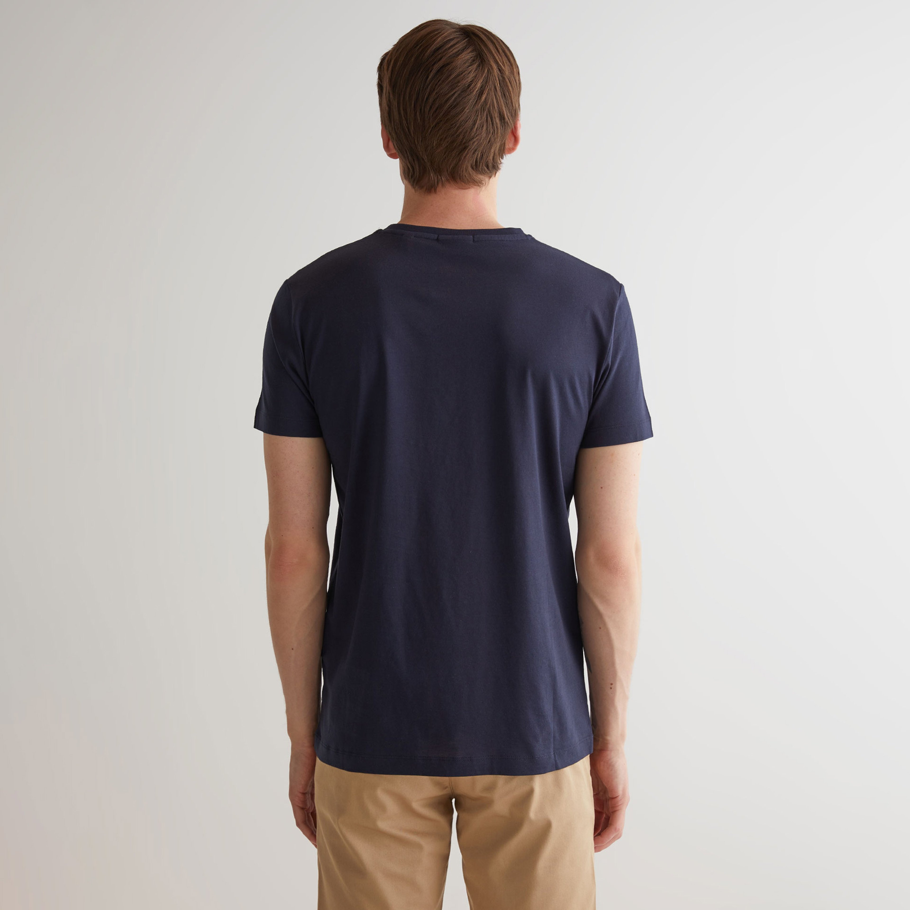 Gant Erkek Lacivert Slim Fit Bisiklet Yaka T-Shirt
