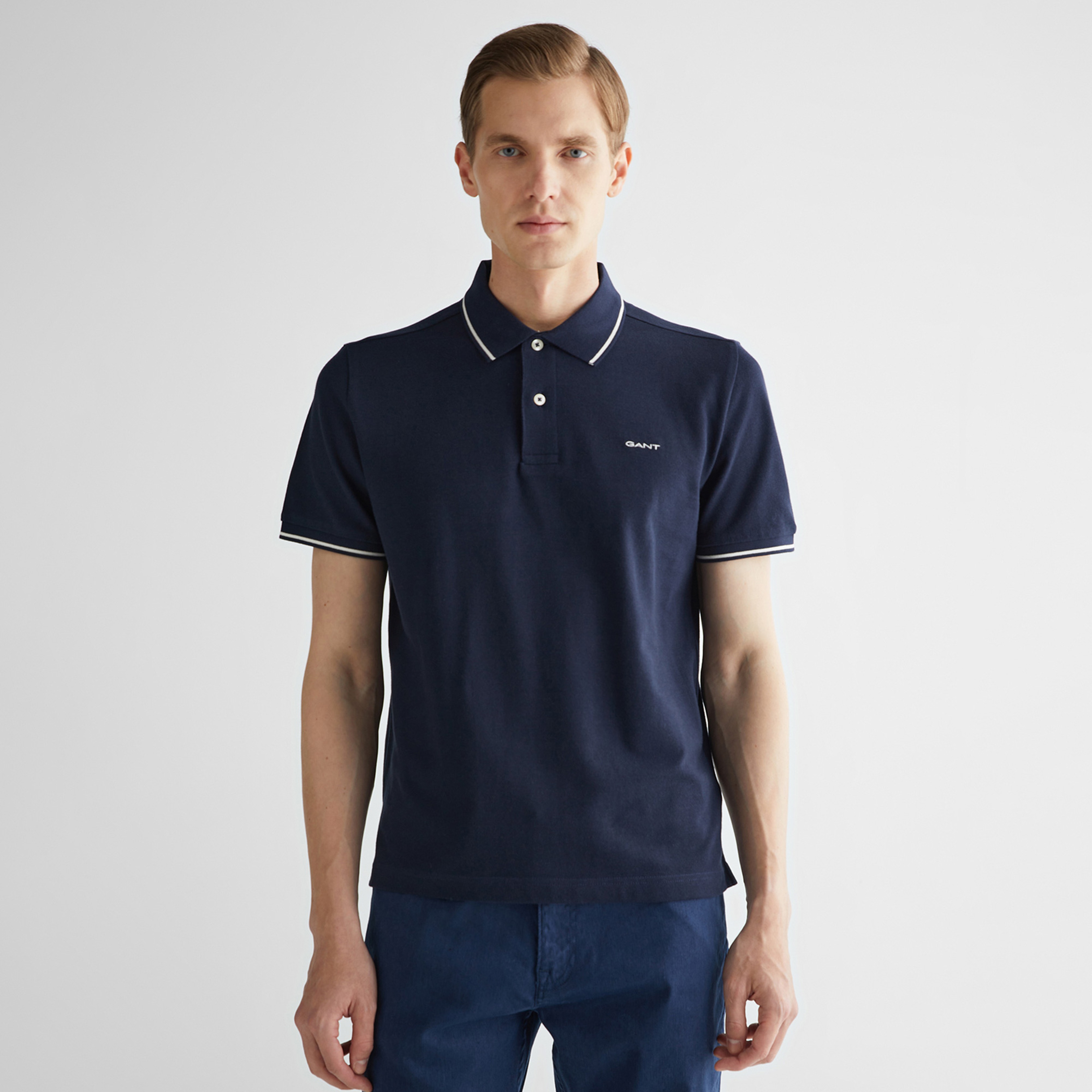 GANT Erkek Lacivert Regular Fit Polo
