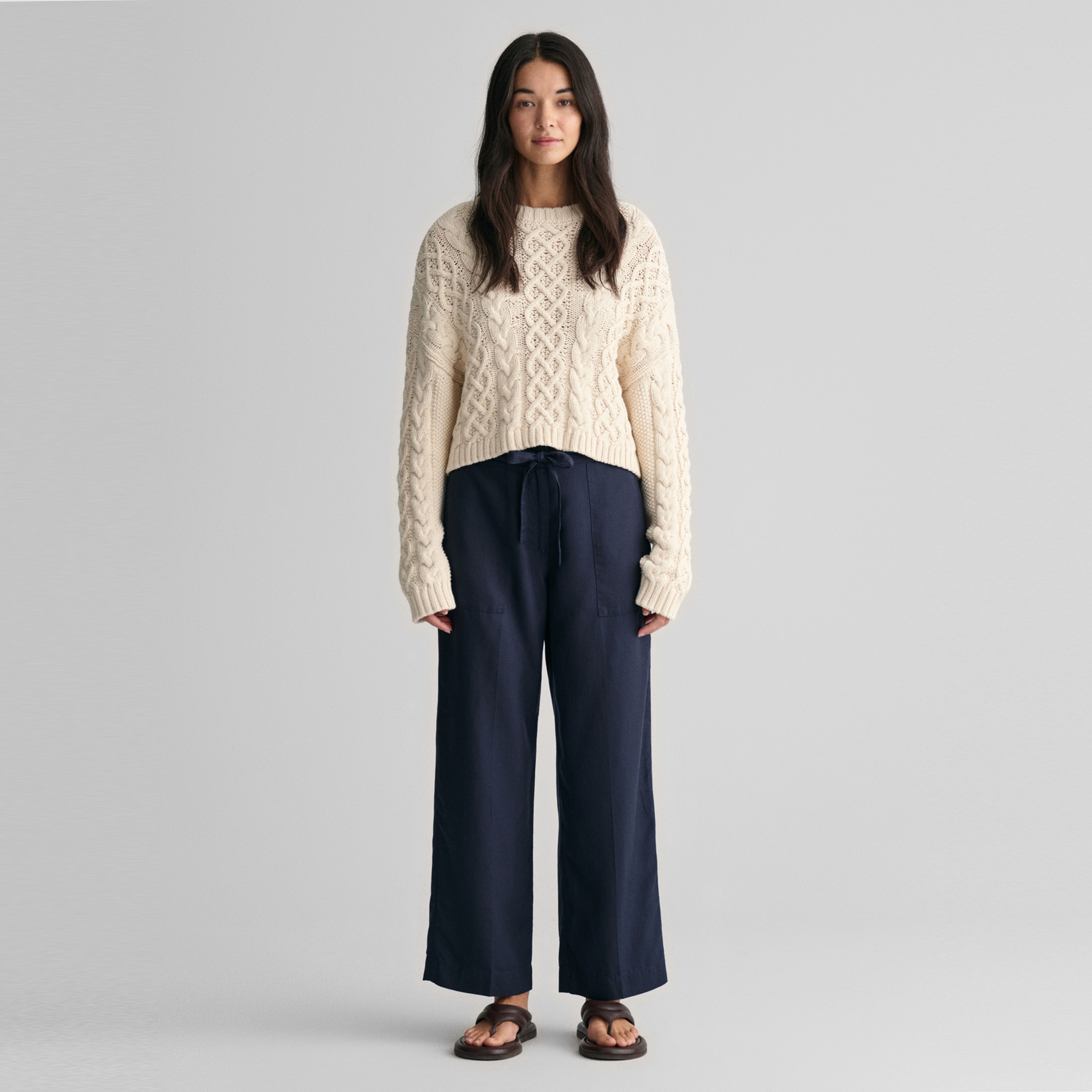 GANT Kadın Lacivert Regular Fit Pantolon