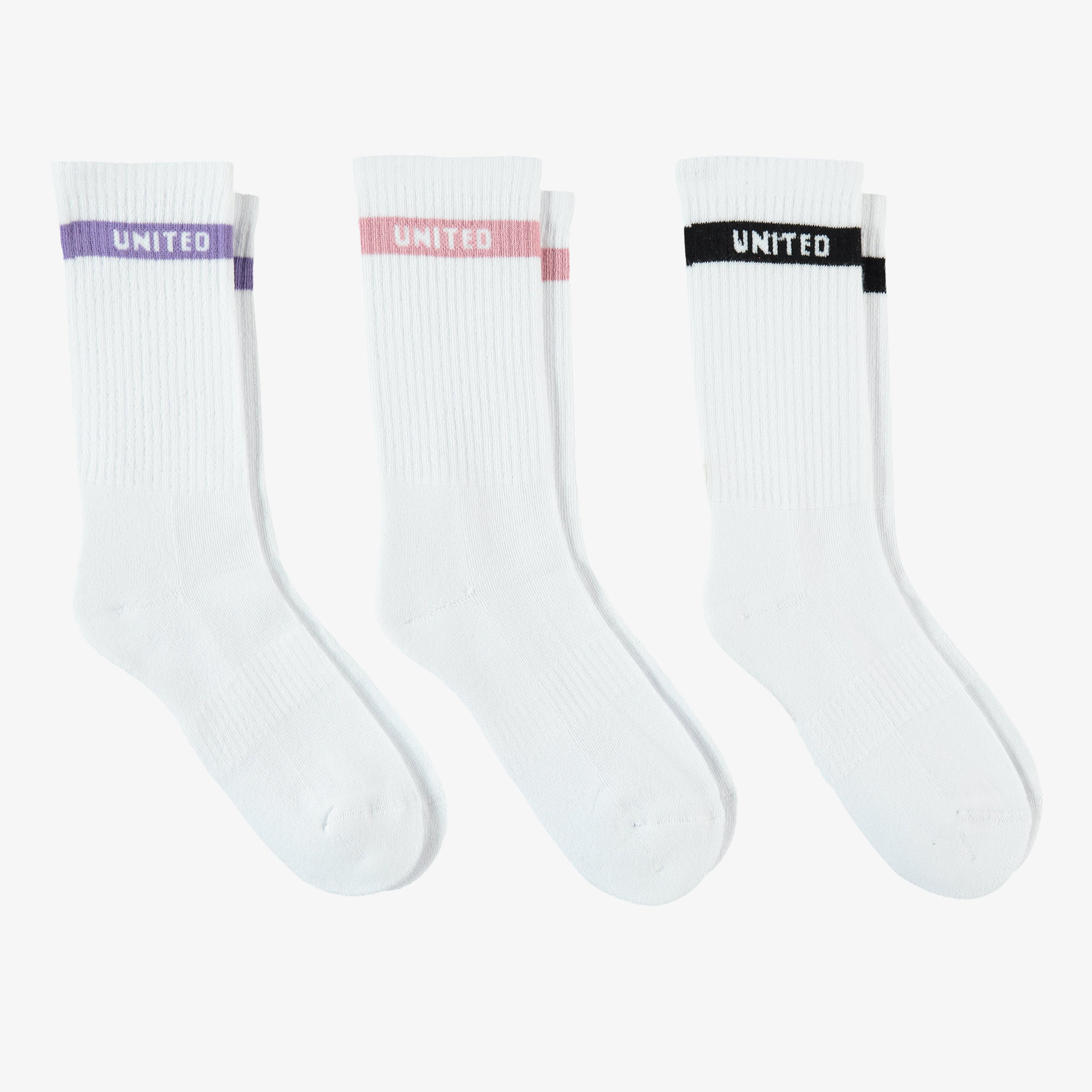 UNITED4 Kadın Beyaz 3'lü Çorap