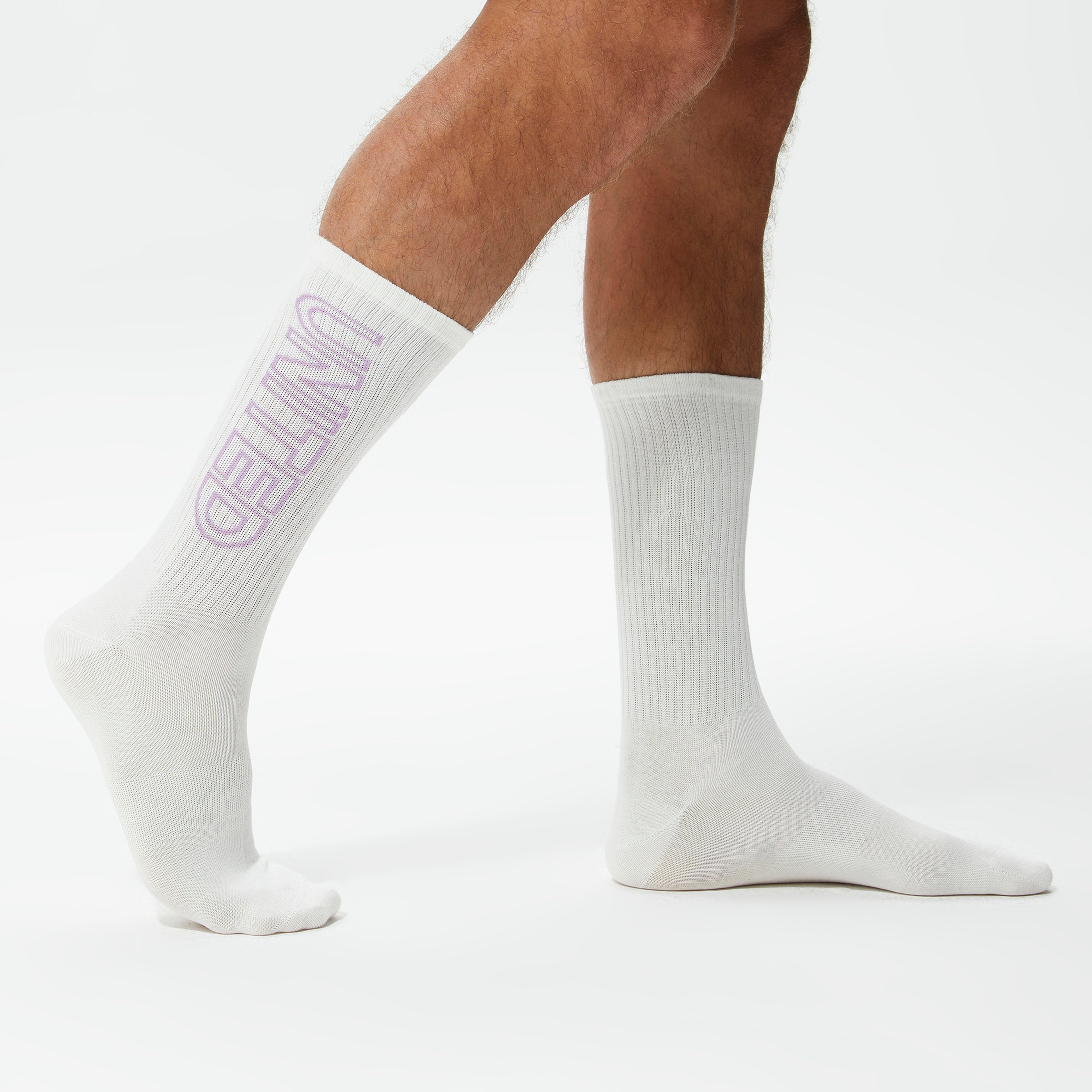 UNITED4 Unisex Turuncu/Beyaz/Mor 3'lü Çorap