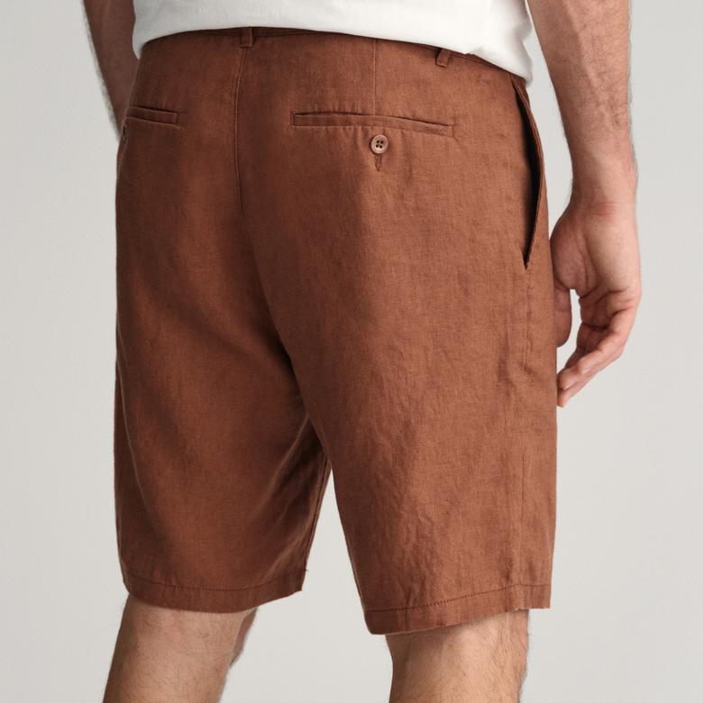 GANT Erkek Kahverengi Relaxed Fit Keten Şort