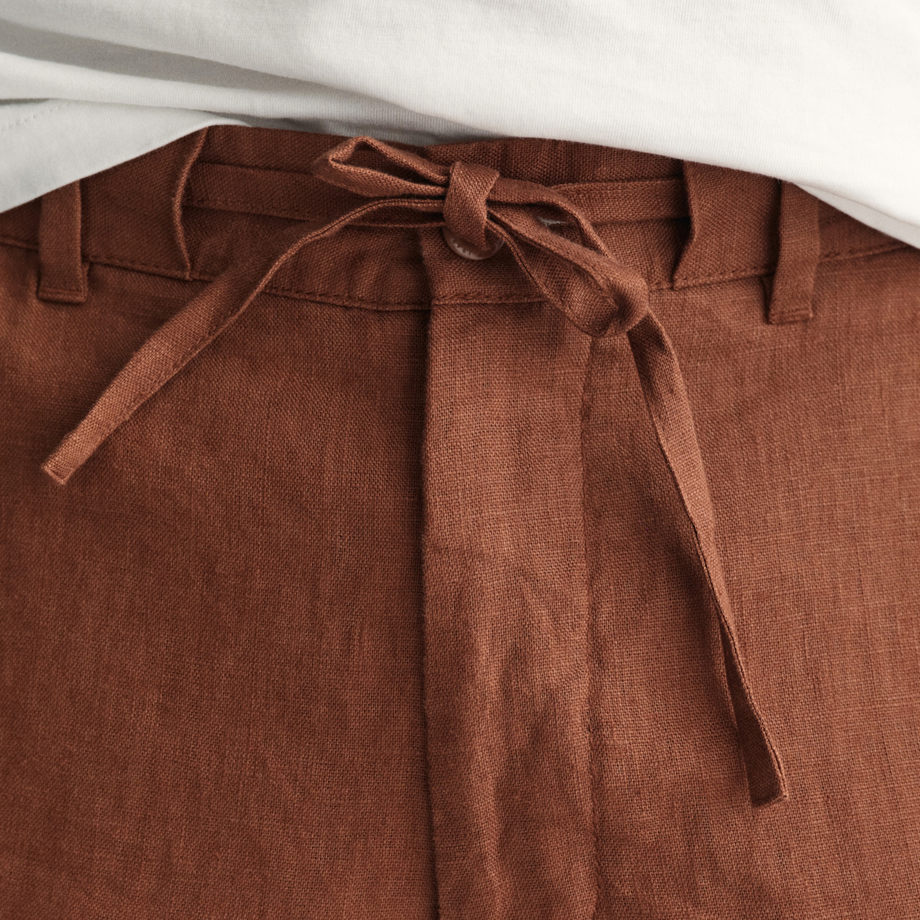 GANT Erkek Kahverengi Relaxed Fit Keten Şort