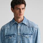 GANT Erkek Mavi Relaxed Fit Klasik Yaka Gömlek