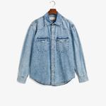 GANT Erkek Mavi Relaxed Fit Klasik Yaka Gömlek