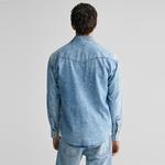 GANT Erkek Mavi Relaxed Fit Klasik Yaka Gömlek