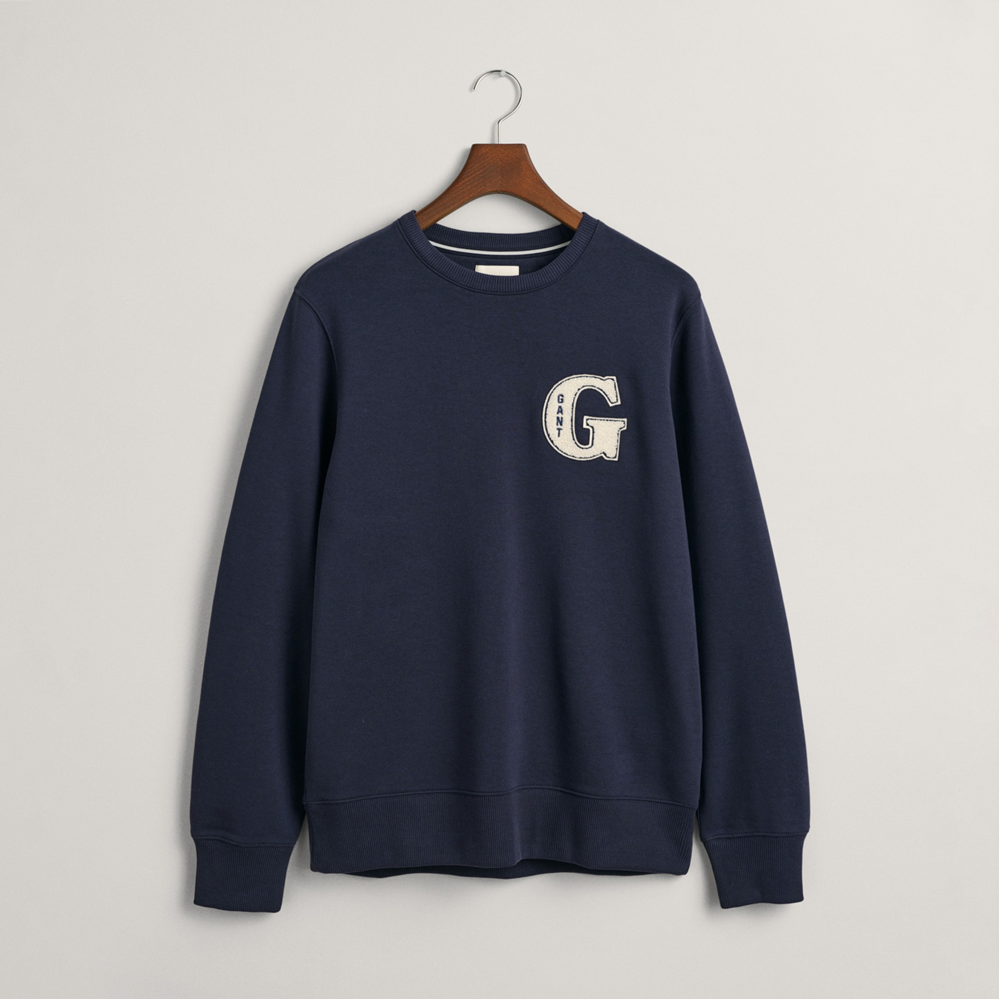 GANT Erkek Lacivert Regular Fit Bisiklet Yaka Logolu Sweatshirt