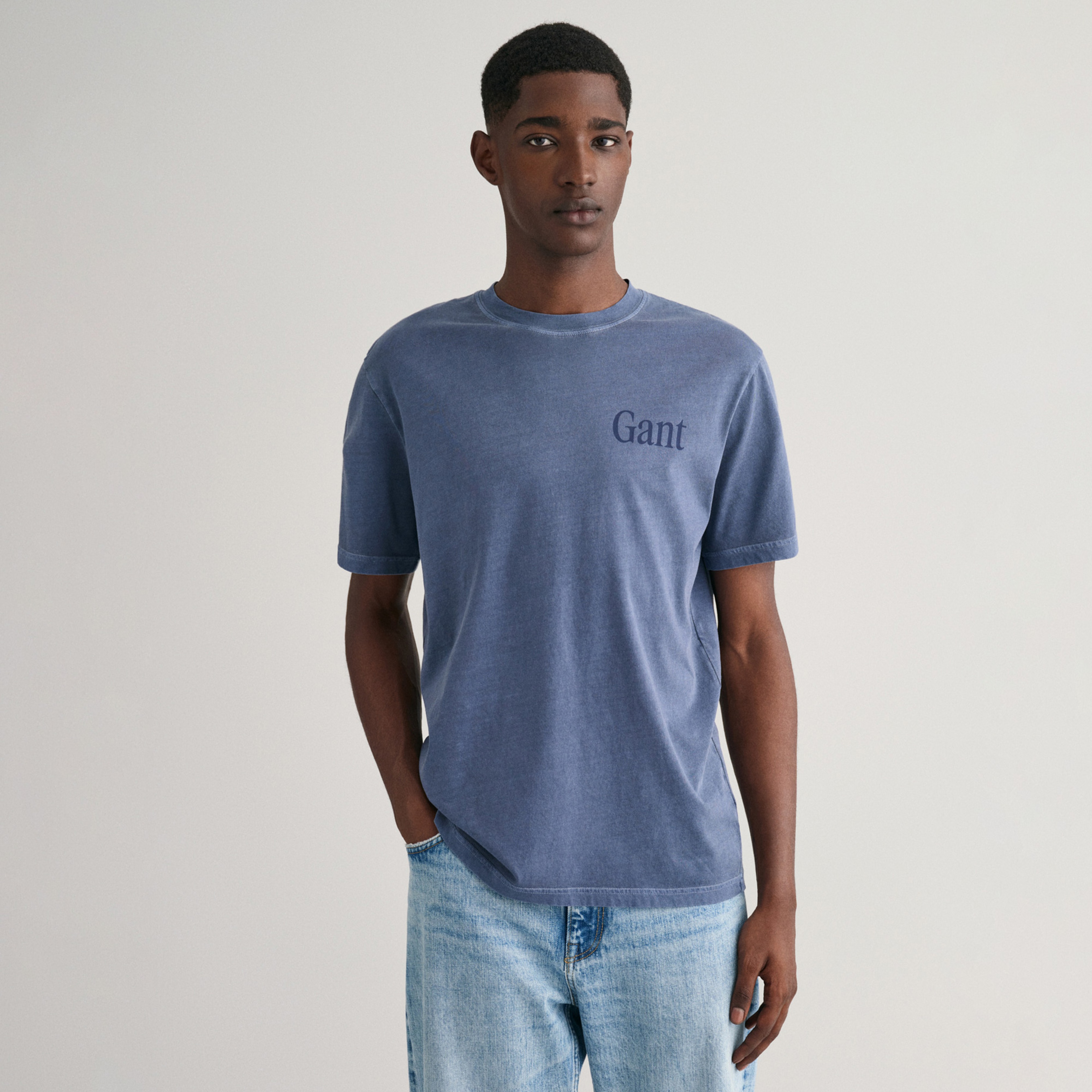 GANT Erkek Mavi Regular Fit T-Shirt